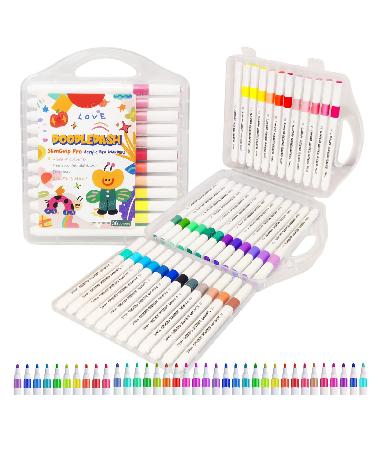 FunBlast DIY Acrylic Paint Marker for Drawing, Painting - 36 Pcs (Multicolor)-image-31