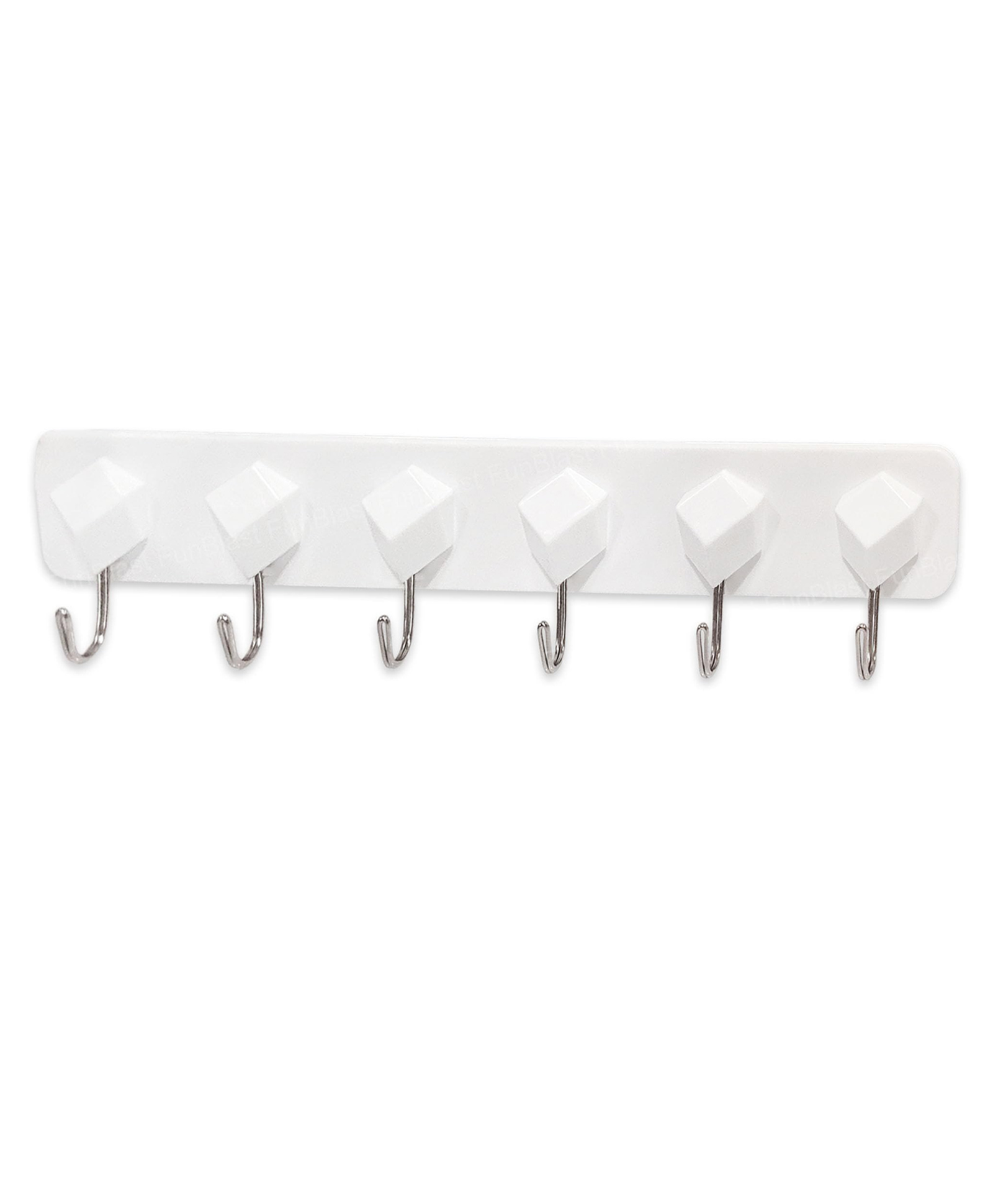 FunBlast Cloth Sticky Wall Hanger 6 Pin Stainless Steel Door Hook for Clothes, Keys Multicolor-picture-20