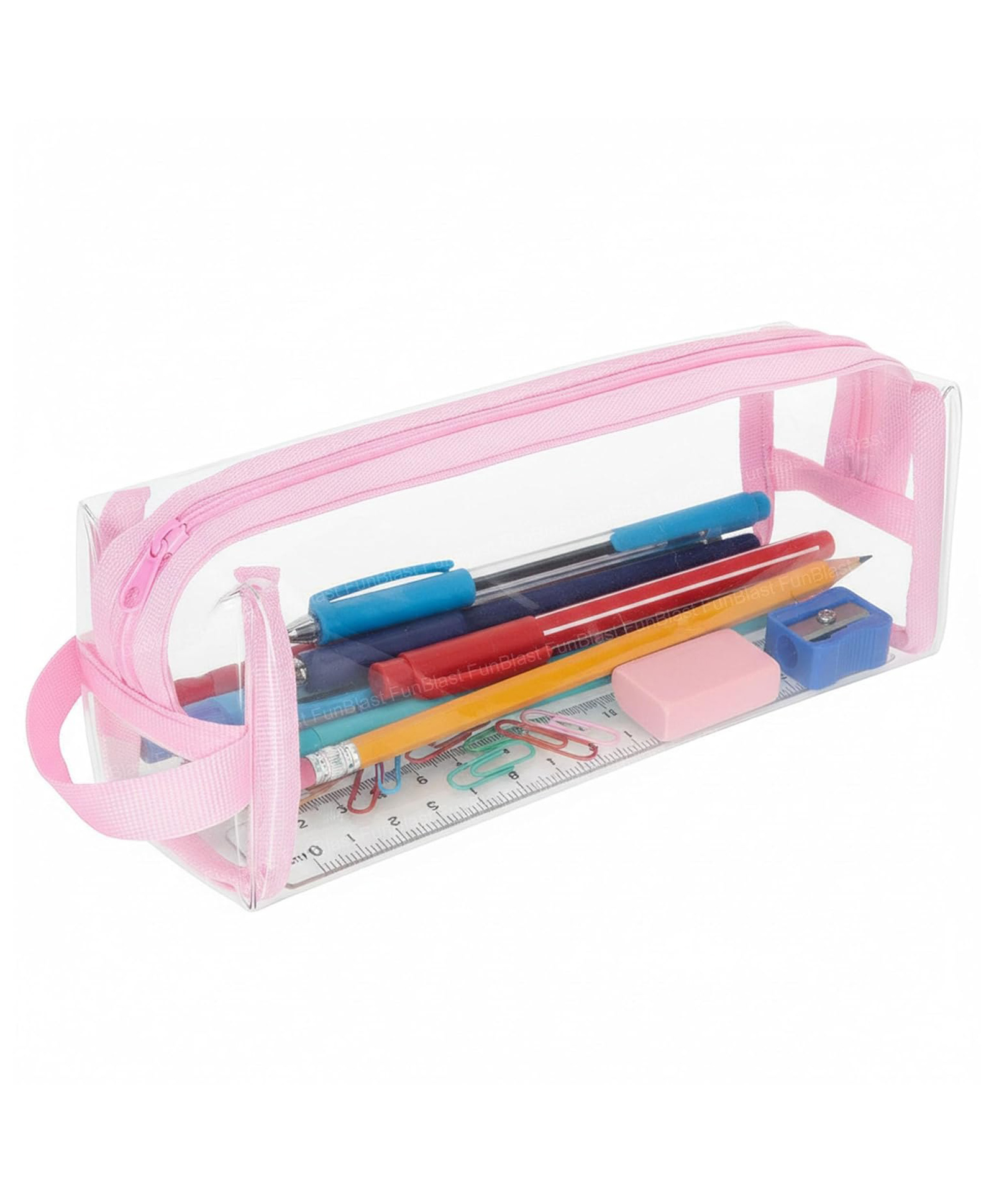 FunBlast Large Capacity Pencil Pouch for Kids Pack of 1 (Pink)-picture-15