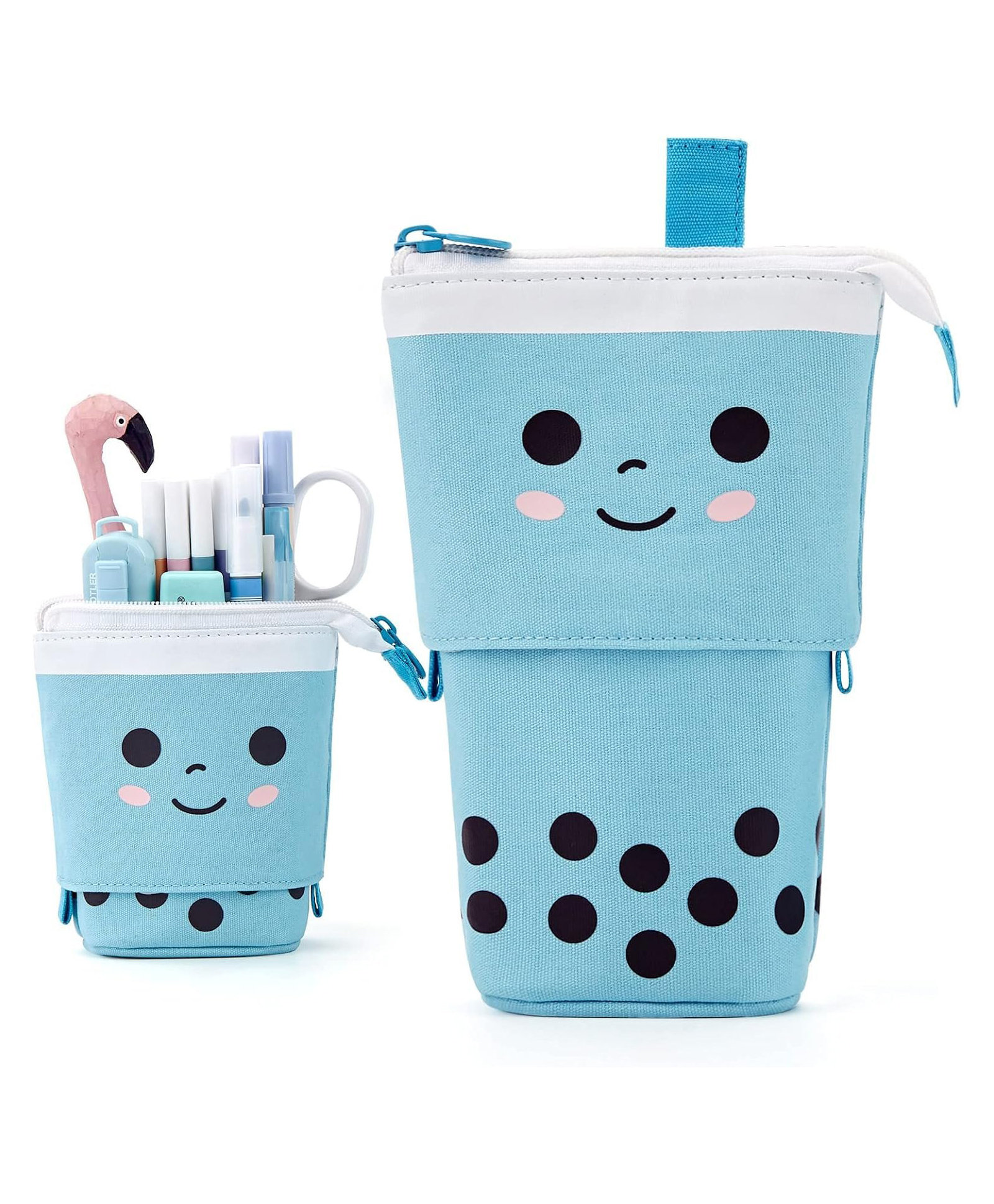 FunBlast Standing Pencil Case Korean Boba Pop-Up Pencil Pouch for Kids Pack of 1 (Blue)-picture-14