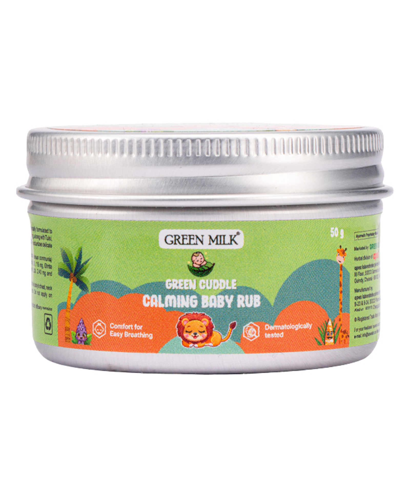 Green Milk Concepts Green Cuddle Calming Baby Rub | With Eucalyptus, Tulsi, Turmeric & Ghee | Soothing Vapour Balm for Babies | 3+ Months | No Mineral Oil or Parabens, 50 g-image-4