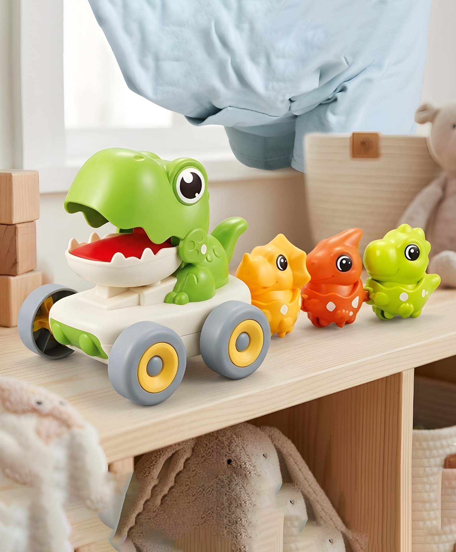 NEGOCIO Ultimate 4-in-1 Toy for Curious Kids Colourful Dinosaur Passenger Train - PACK OF 1 - COLOR MAY VARY-picture-26