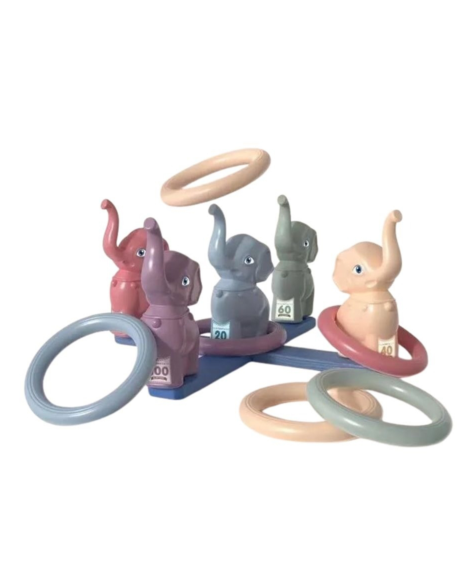 Happy Hues Elephant Ring Toss Game for Kids - 12 Pcs Ferrule Game Set with 5 Colorful Elephants & 5 Rings - Educational Indoor & Outdoor Sport Toy for Toddlers - Improves Focus & Motor Skills-image-45