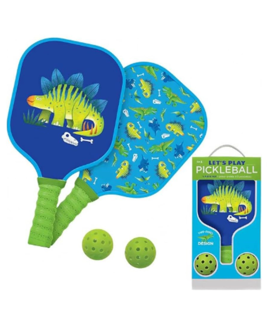 Happy Hues Dinosaur Pickleball Set - Deluxe 2-Paddle Beginner's Kit-Lightweight Composite Fancy Rackets for Kids - Multicolor-picture-28