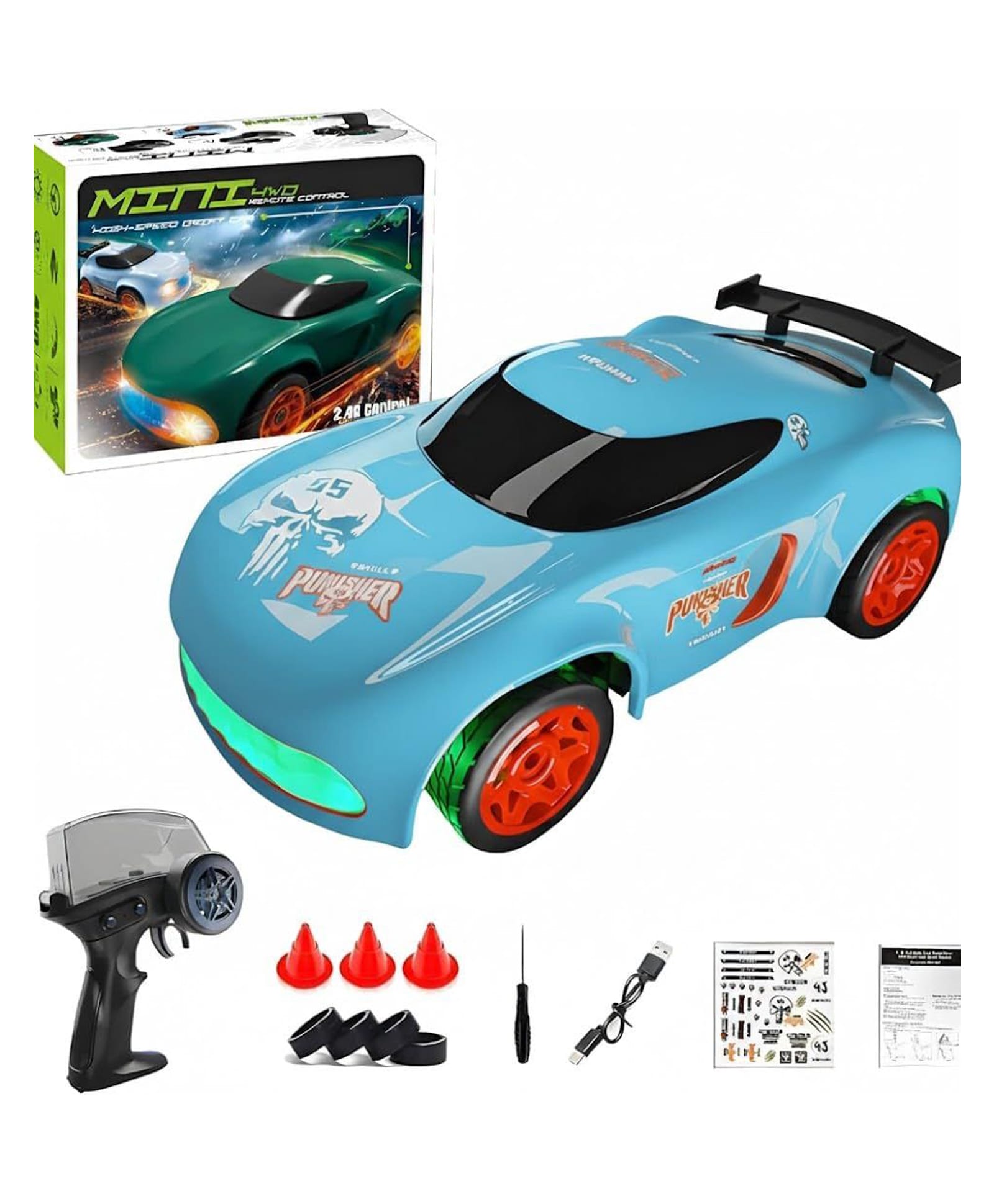 Happy Hues High-Speed 4WD Remote Control Drift Racing Car with LED Lights-Blue-picture-28