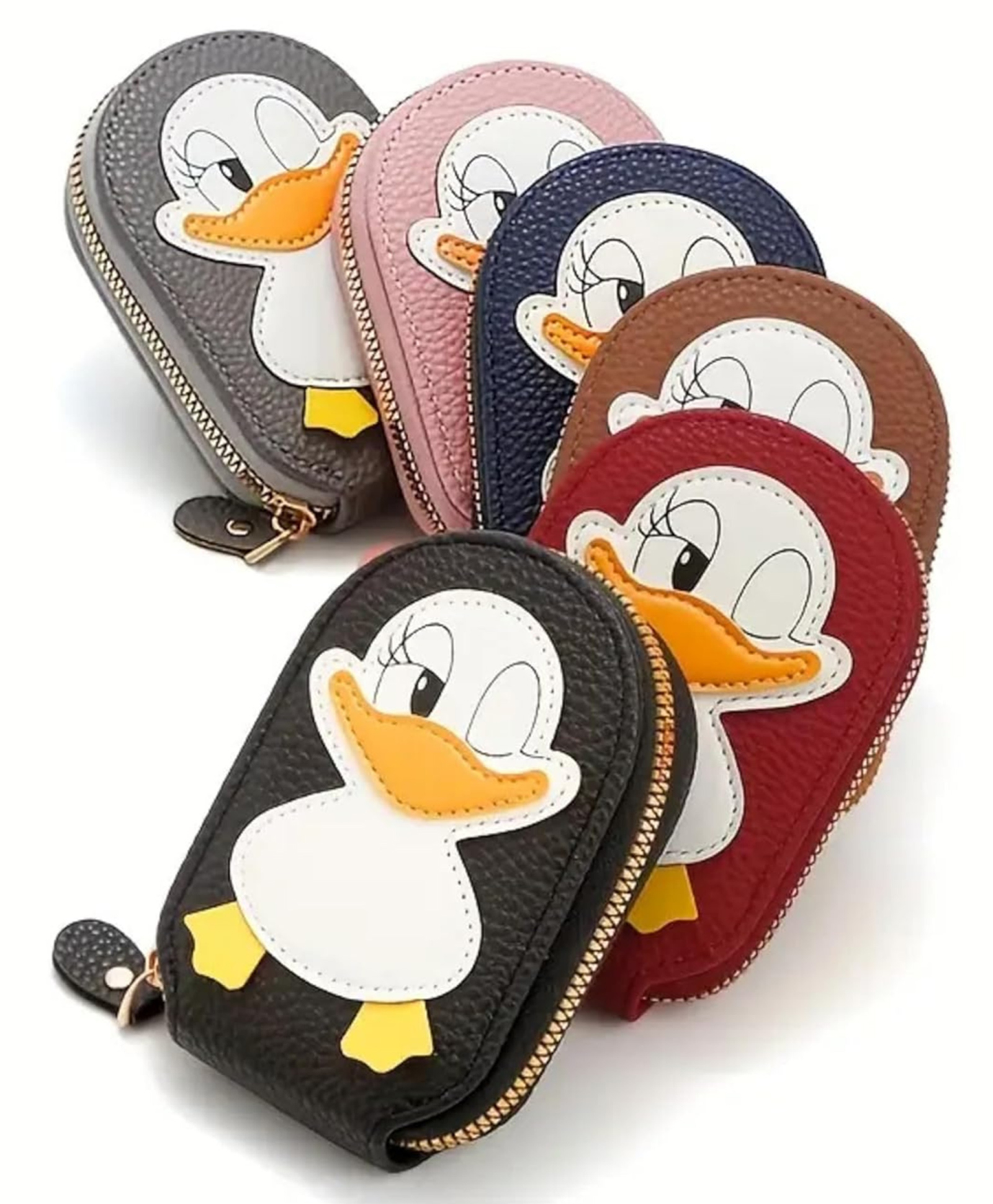 YAMAMA Cute Duck Shape Vegan Leather Card Holder Wallet for Girls & Women | 9 Card Slots and 2 Cash Slots | Small Stylish Mini Wallet with Zipper for Travel and Gifting - Color May Vary-image-19