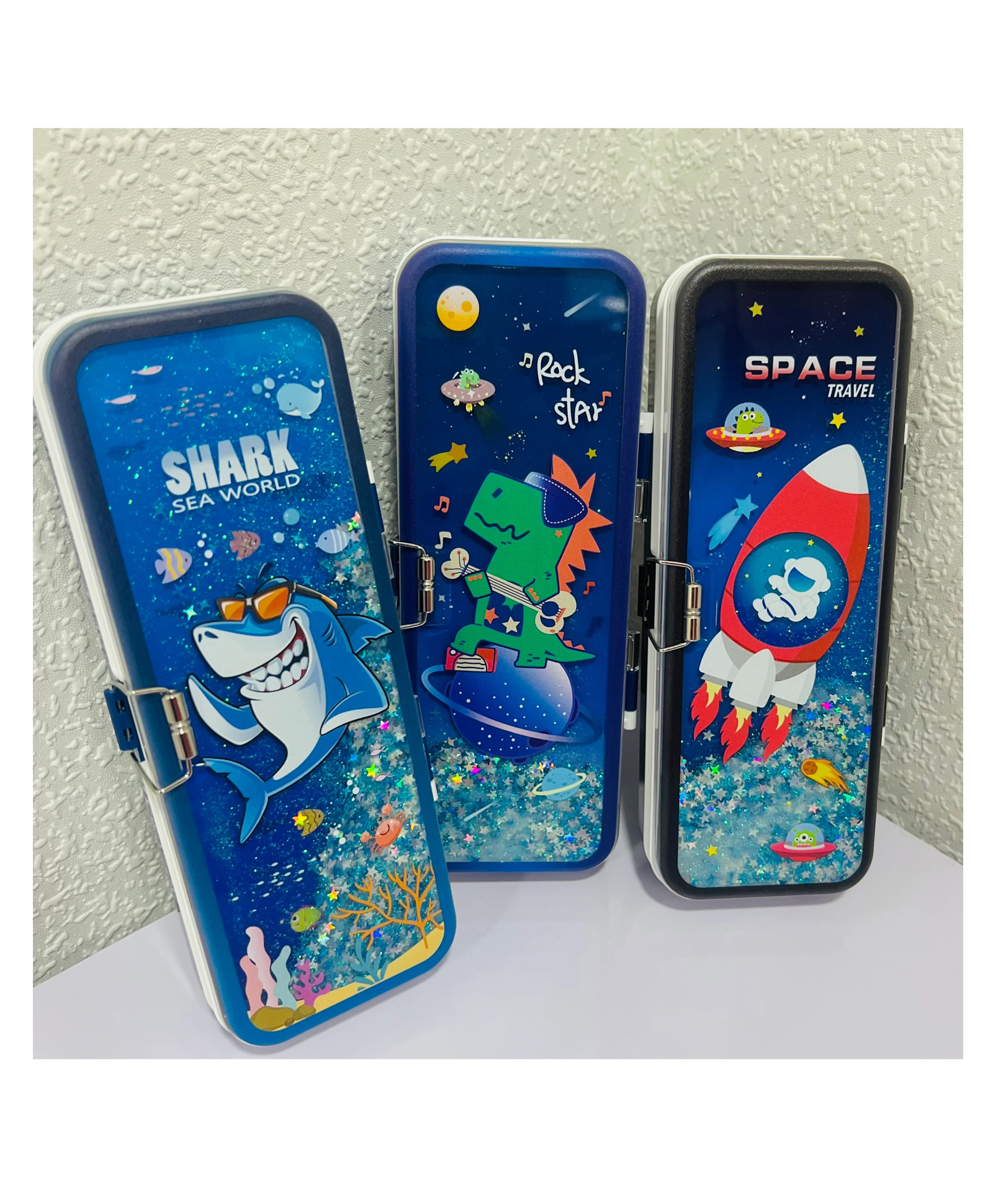 YAMAMA Glitter Pencil Box for Kids, Multipurpose Geometry & Stationery Box for School, Pencil Box with Compartments, Age 3+ - Any Random Model will be Dispatched-image-15