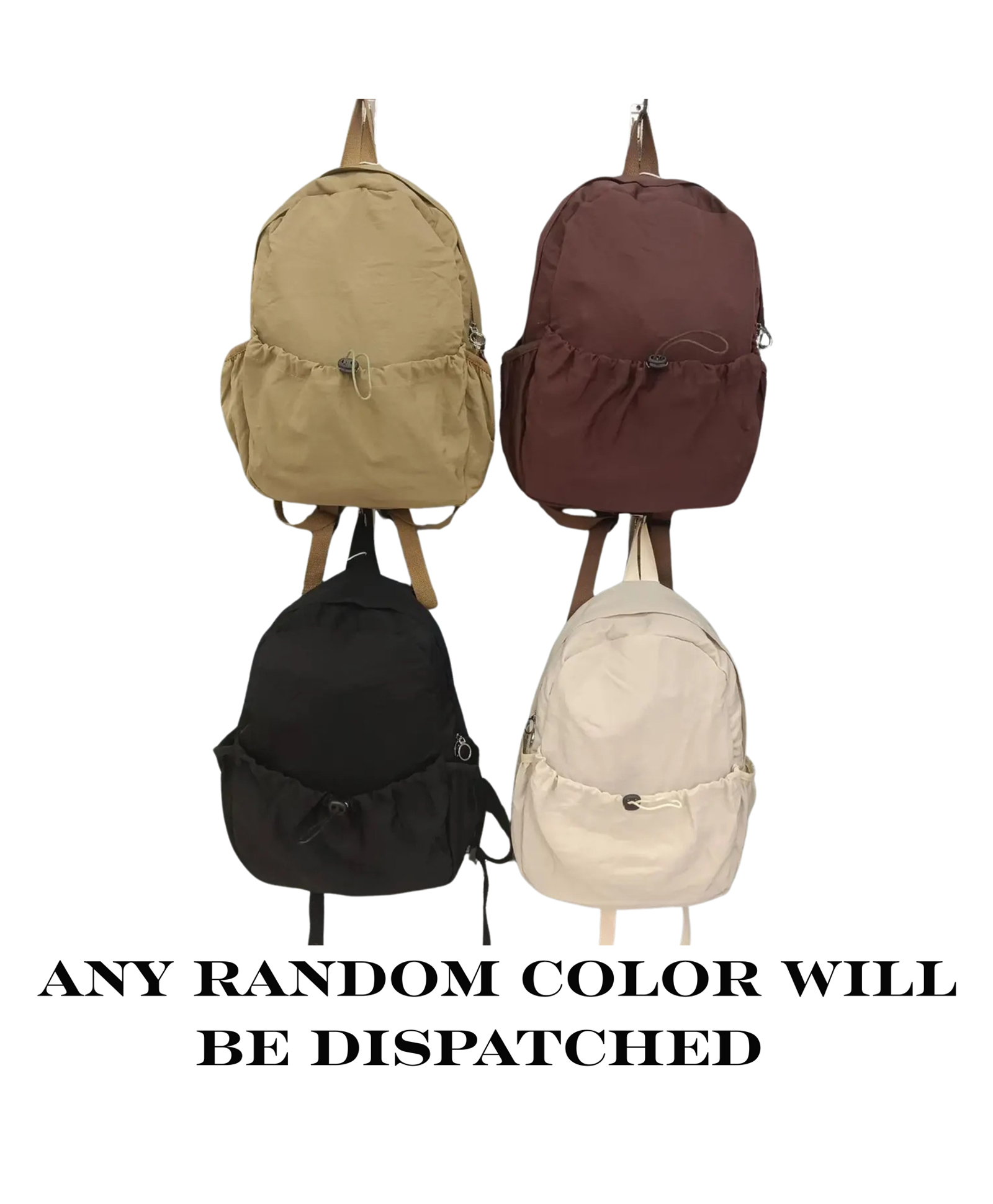 YAMAMA 16.9 Inches Casual Backpack, Men & Women Large Capacity Back Pack, Fashion Junior High School Student Pleat Bag, Korean Style Travel Backpack - Color May Vary-picture-16