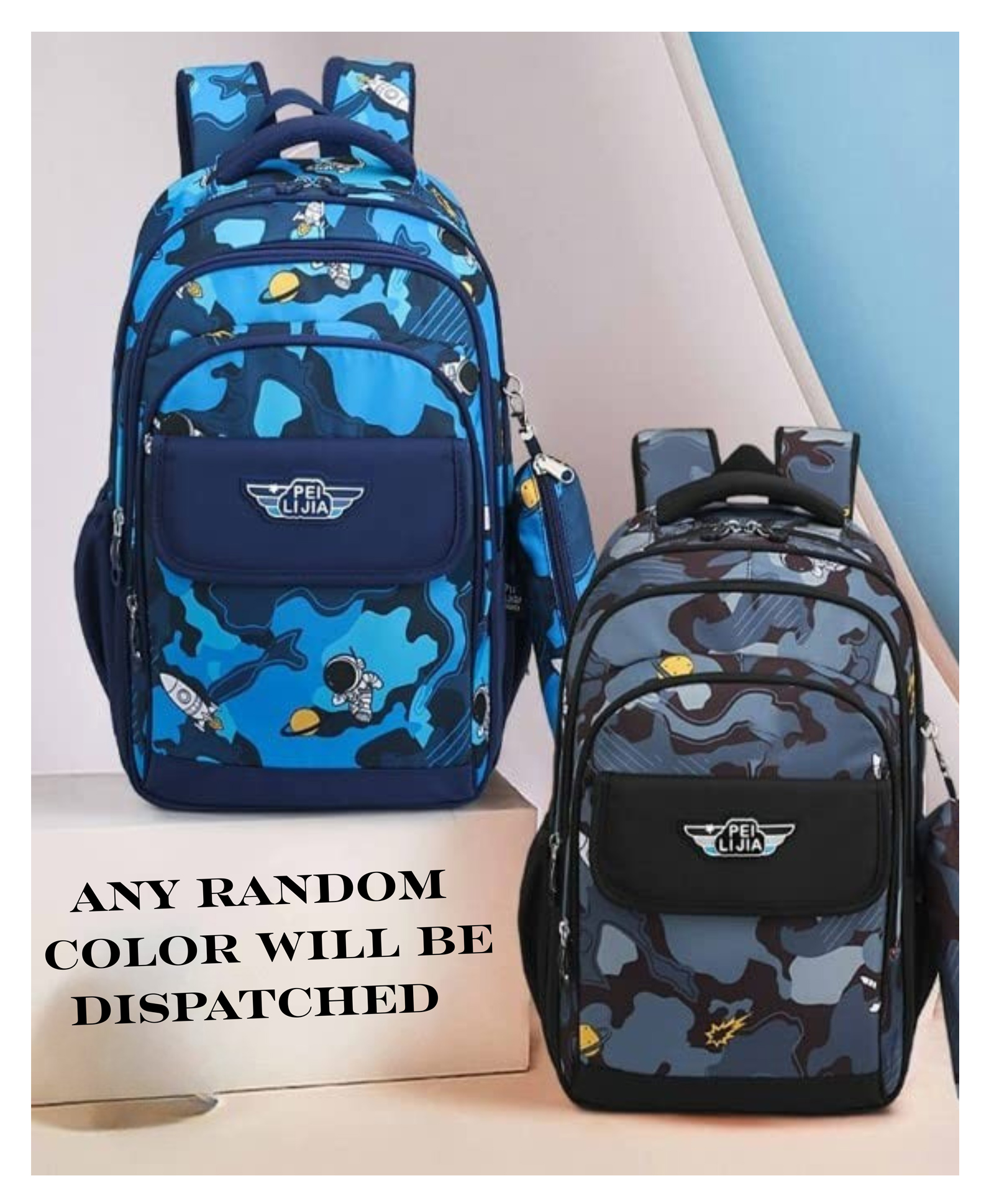 YAMAMA 16 Inches Astronaut Theme Backpacks, Large Capacity Light Weight Stylish Durable Backpack With Adjustable Straps, Premium Design Bag For School, College Backpacks - Color May Vary-image-44