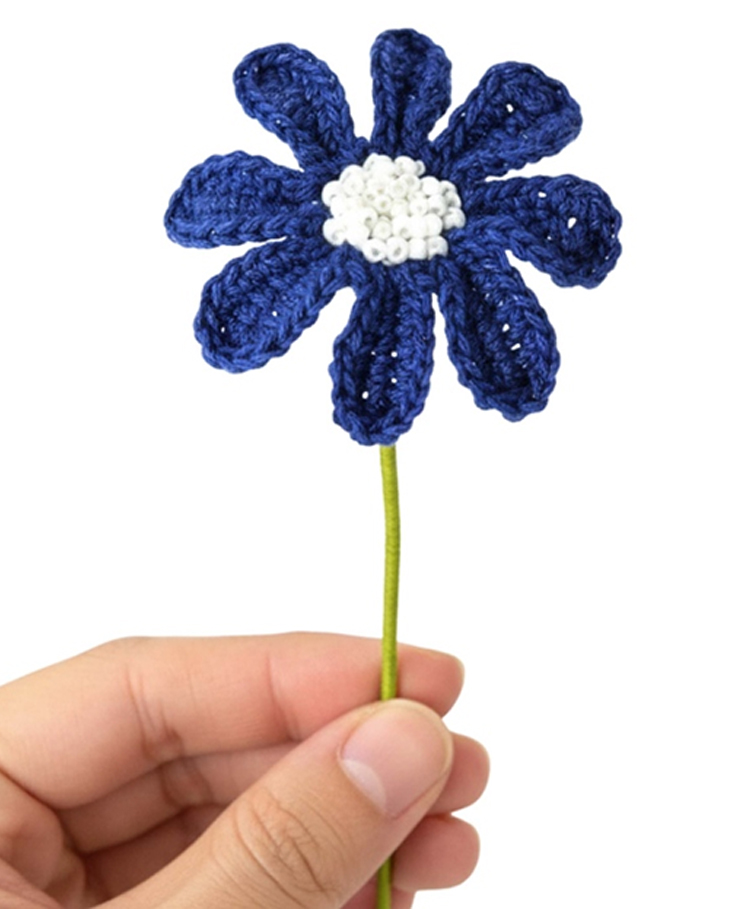 happy threads Happy Threads| Handmade Single Stem Crochet Daisies, Eco-Friendly, Washable Floral Decor,Non-wilting Gift for Vase Arrangement, Gifting, Craft Projects, Wedding Décor, and Table Centerpiece-picture-33