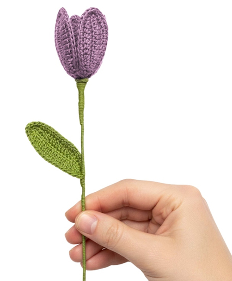Happy Threads Open Tulip Crochet Flowers - light Purple (1 Pc) | Handmade Crochet Gifts for Women and Men | Eco-Friendly Artificial Flower for Decoration, Festive Gifting, Home & Office Decor-image-40