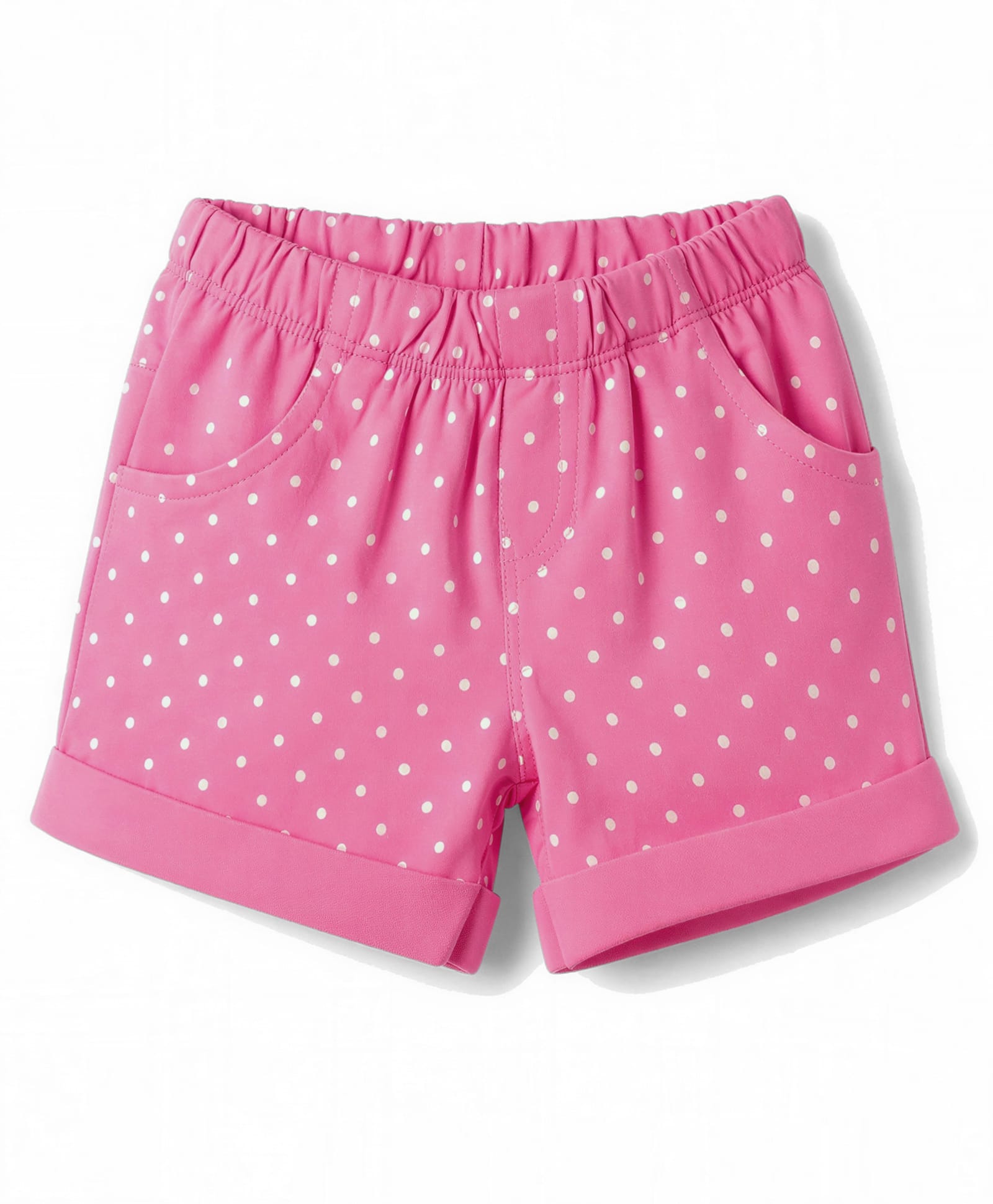 Tango Single Jersey Knit Above Knee Length Polka Dot Printed Shorts - Pink-picture-14