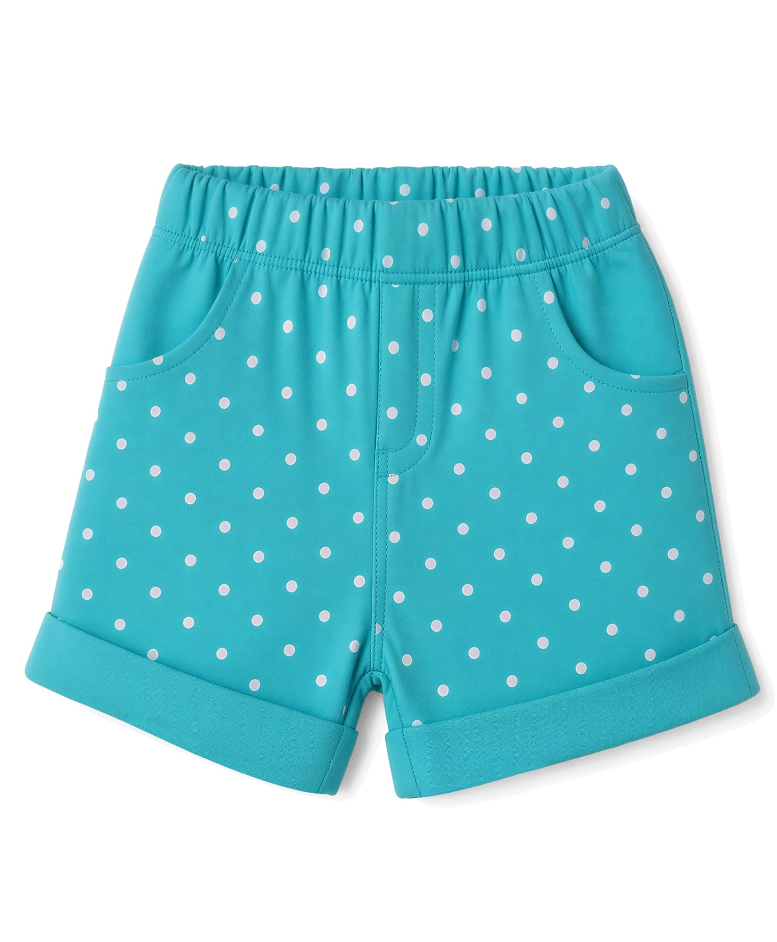 Tango Single Jersey Knit Above Knee Length Polka Dot Printed Shorts - Turquoise-picture-24