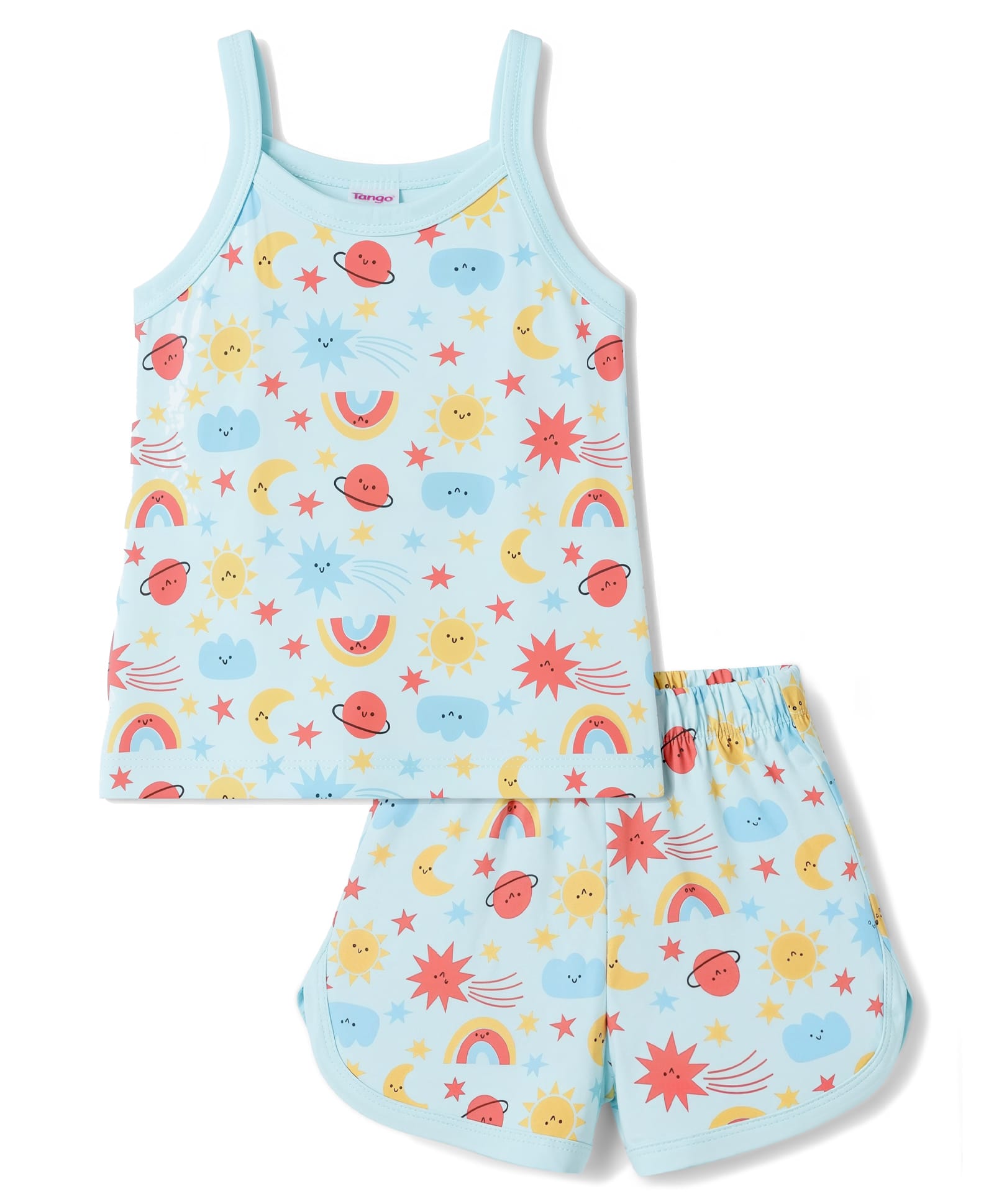 Tango Single Jersey Knit Inner Wear Set Rainbow Print - Light Blue-image-17