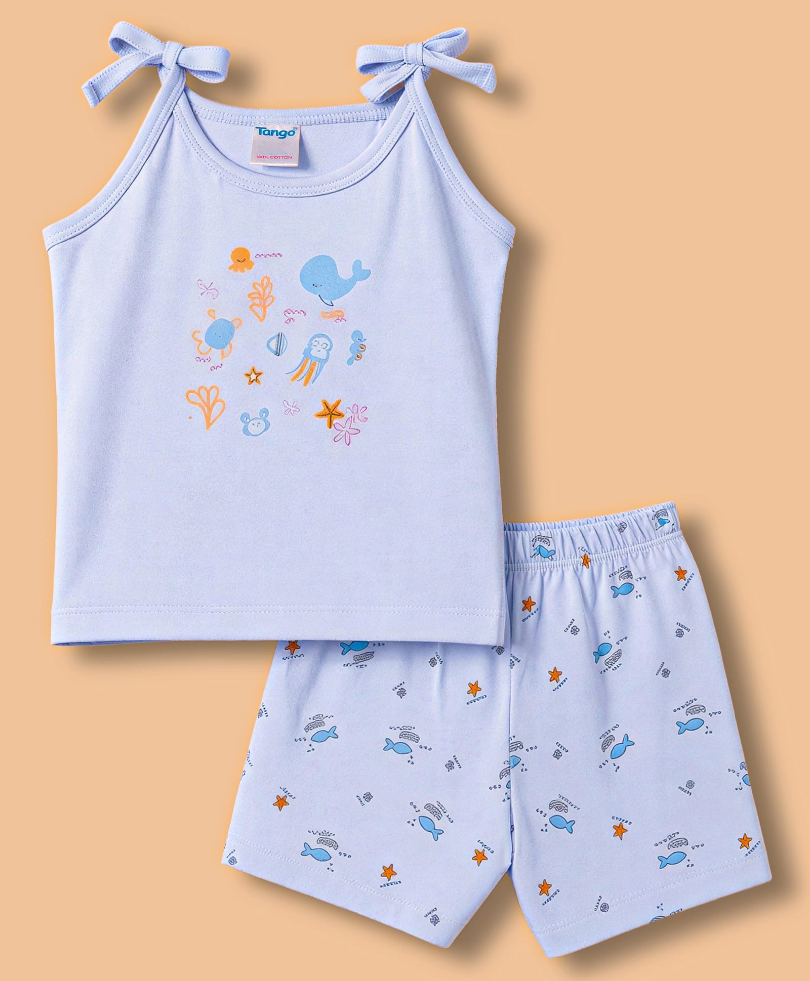 Tango Single Jersey Knit Sea Life Printed Inner Wear Set -Light Blue-image-23