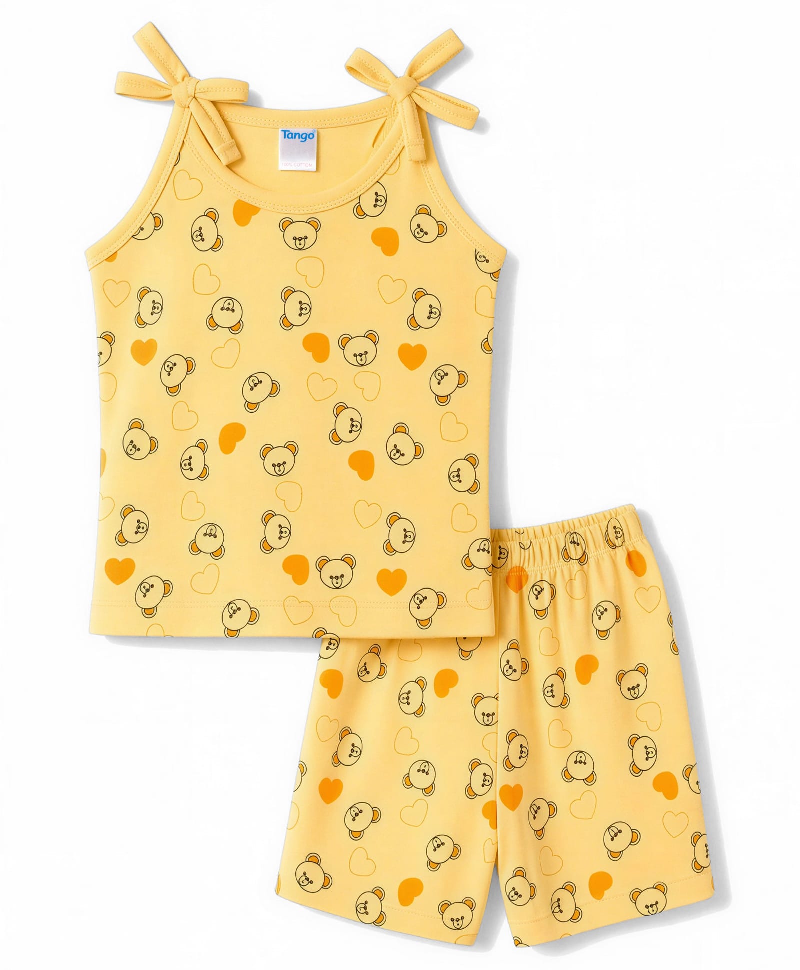 Tango Single Jersey Knit Inner Wear Co-Ords Set Bear Print - Yellow-image-36