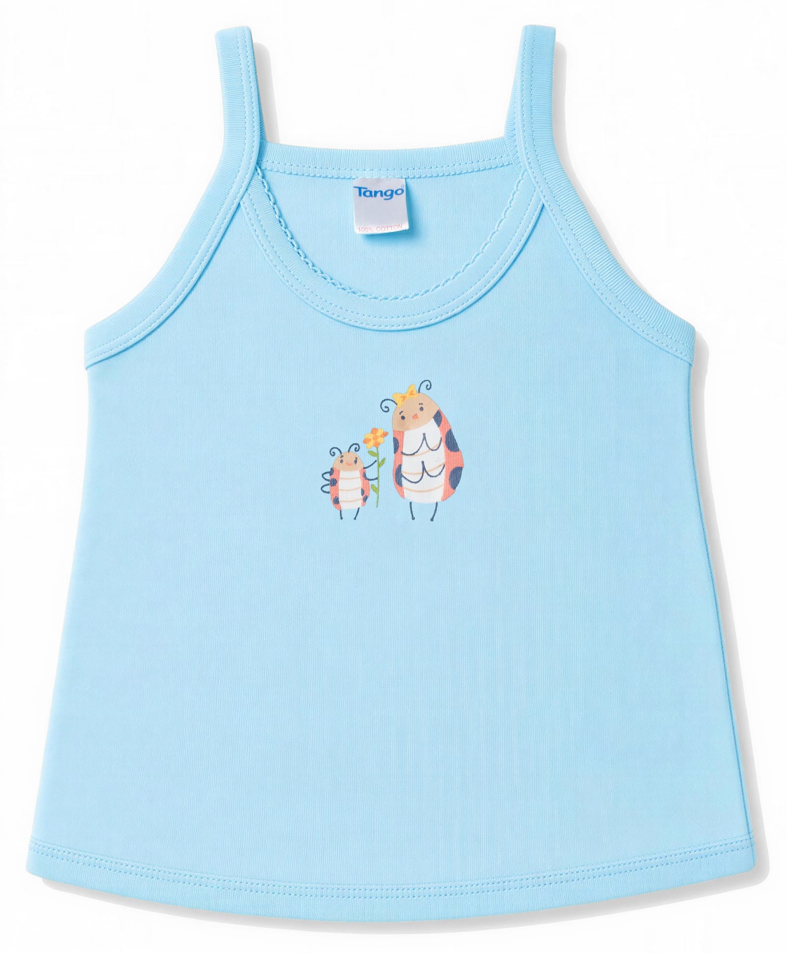 Tango Single Jersey Knit Sleeveless Slips with Bugs Print - Light Blue-image-36