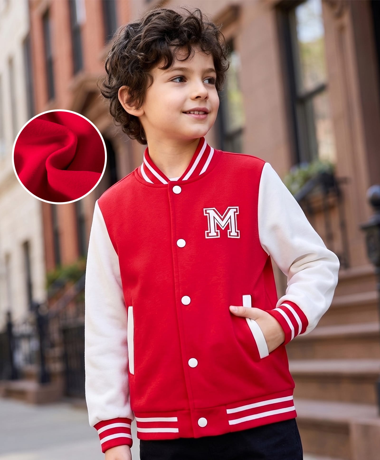 Mark & Mia Full Sleeves Bomber Jacket with Text Print- Red-picture-25