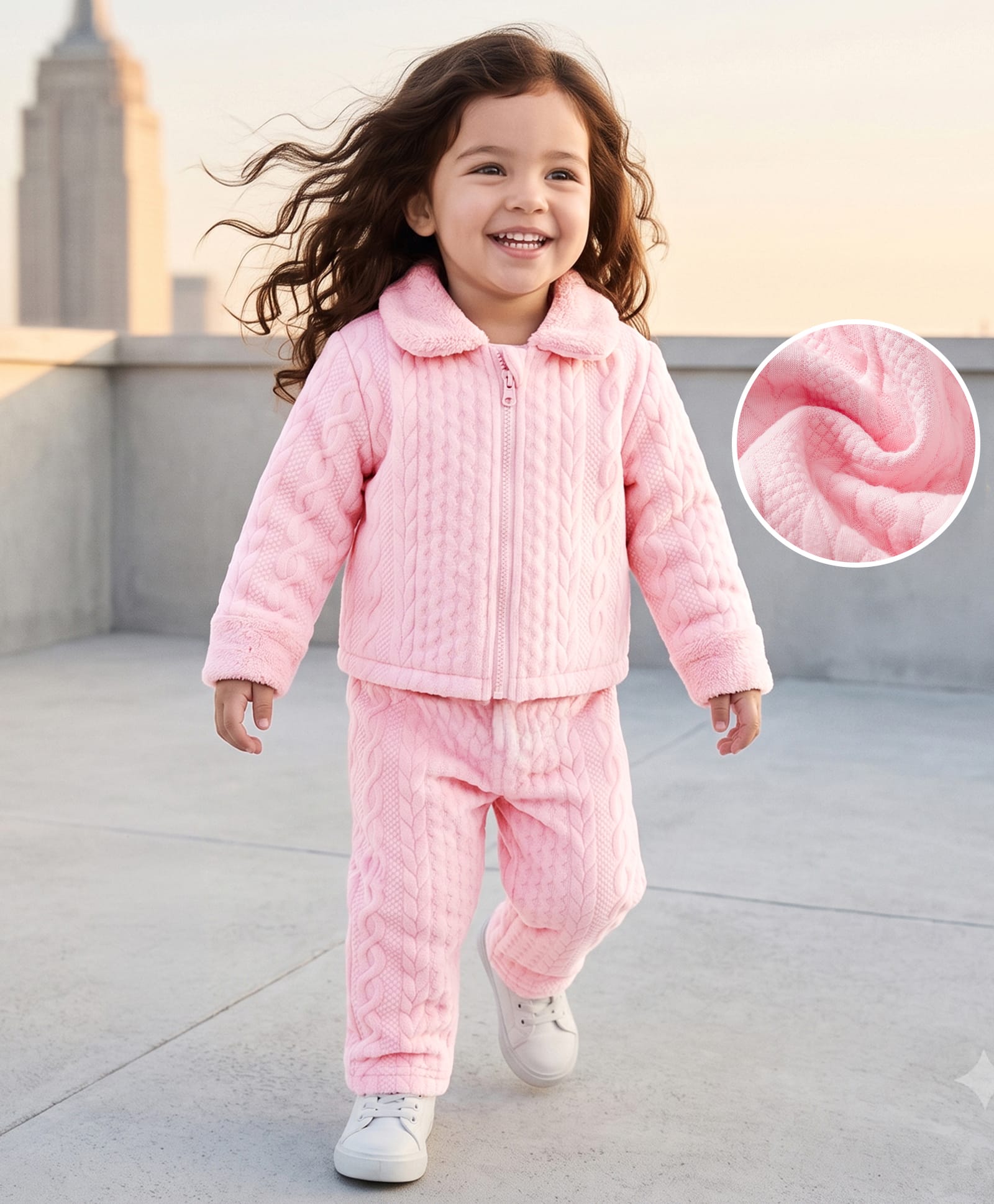 Mark & Mia Winter Wear Suits With Cable Knit Design - Pink-picture-19