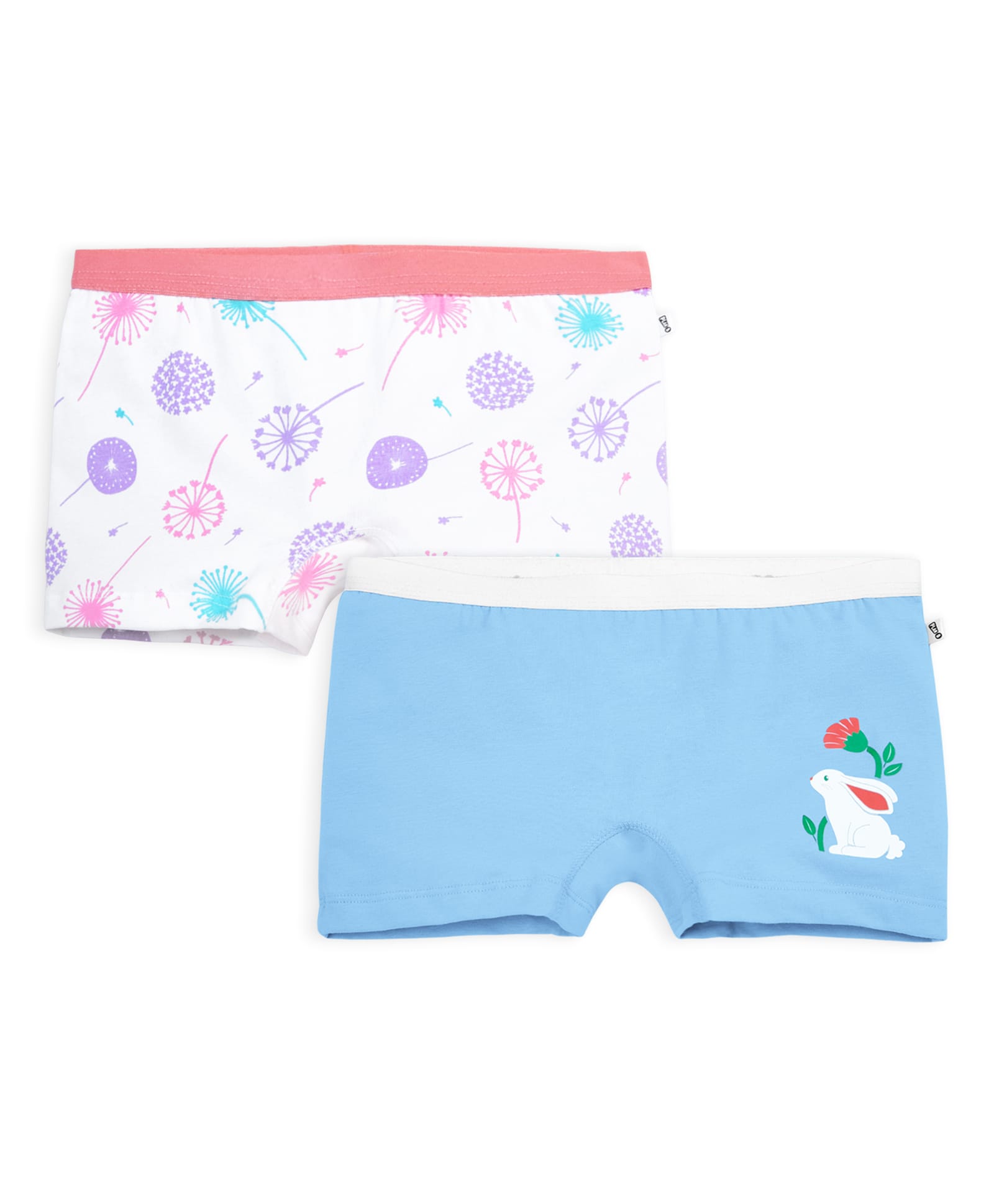 Plan B Cotton Knit Pack Of 2 Floral & Bunny Printed Panties - Sky Blue & White-picture-36