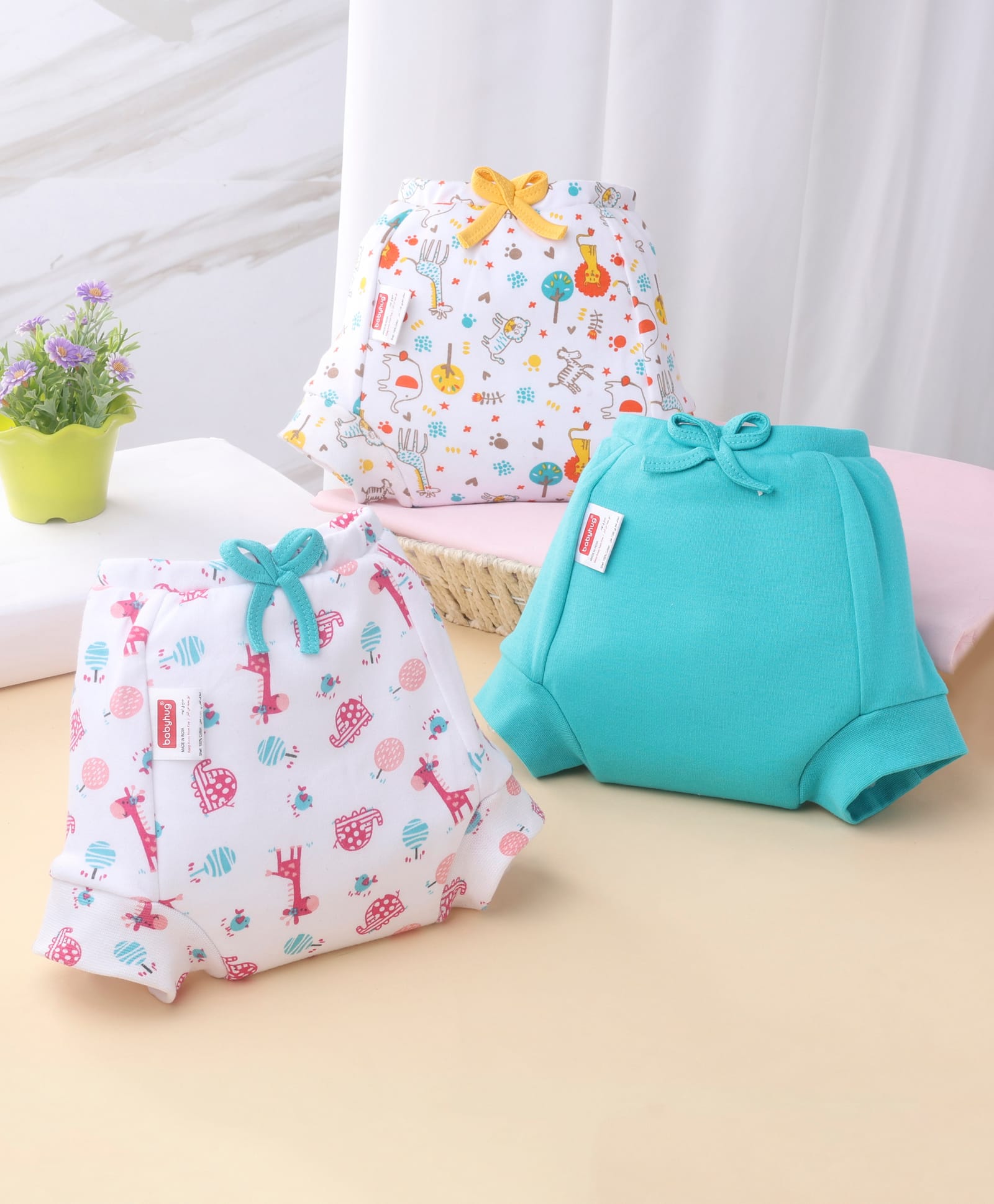 Babyhug Padded Potty Training Pants Pack of 3 - Size 2 - Animals Print Multicolor| Reusable Cotton Training Diapers| Toddler Pull-Up Underwear| Leak Resistant| Washable Cloth Diapers-image-3