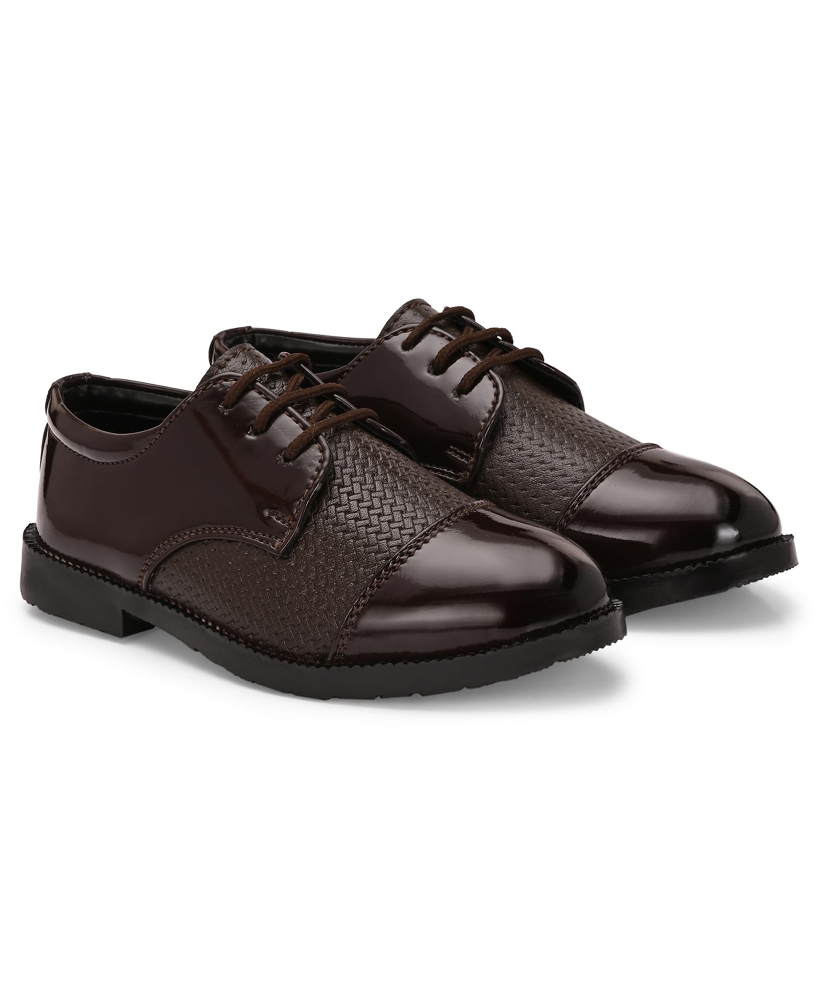 Stefens Lace Up Solid Party Wear Shoes - Brown-picture-29