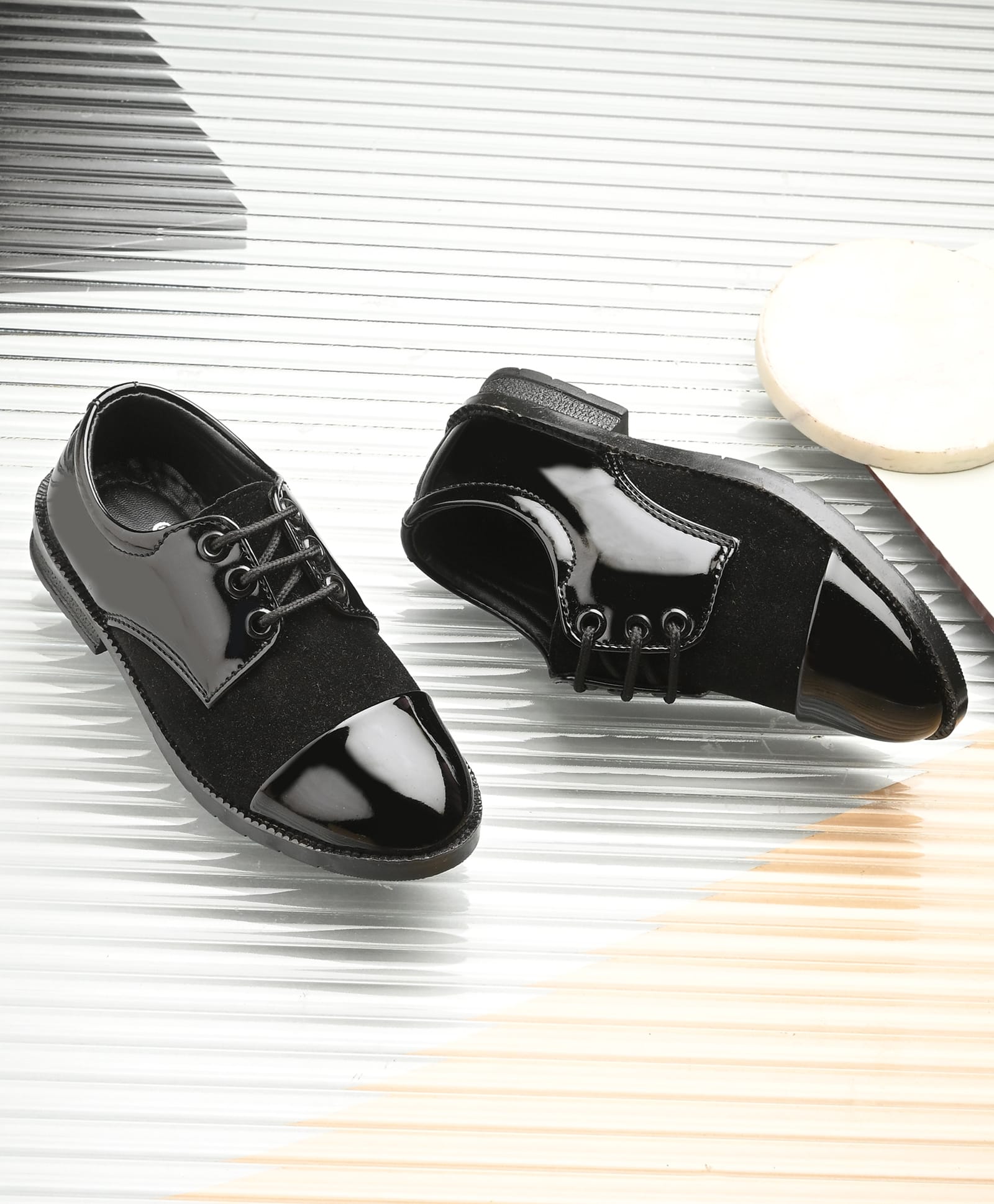 Stefens Lace Up Solid Party Wear Shoes - Black-picture-33