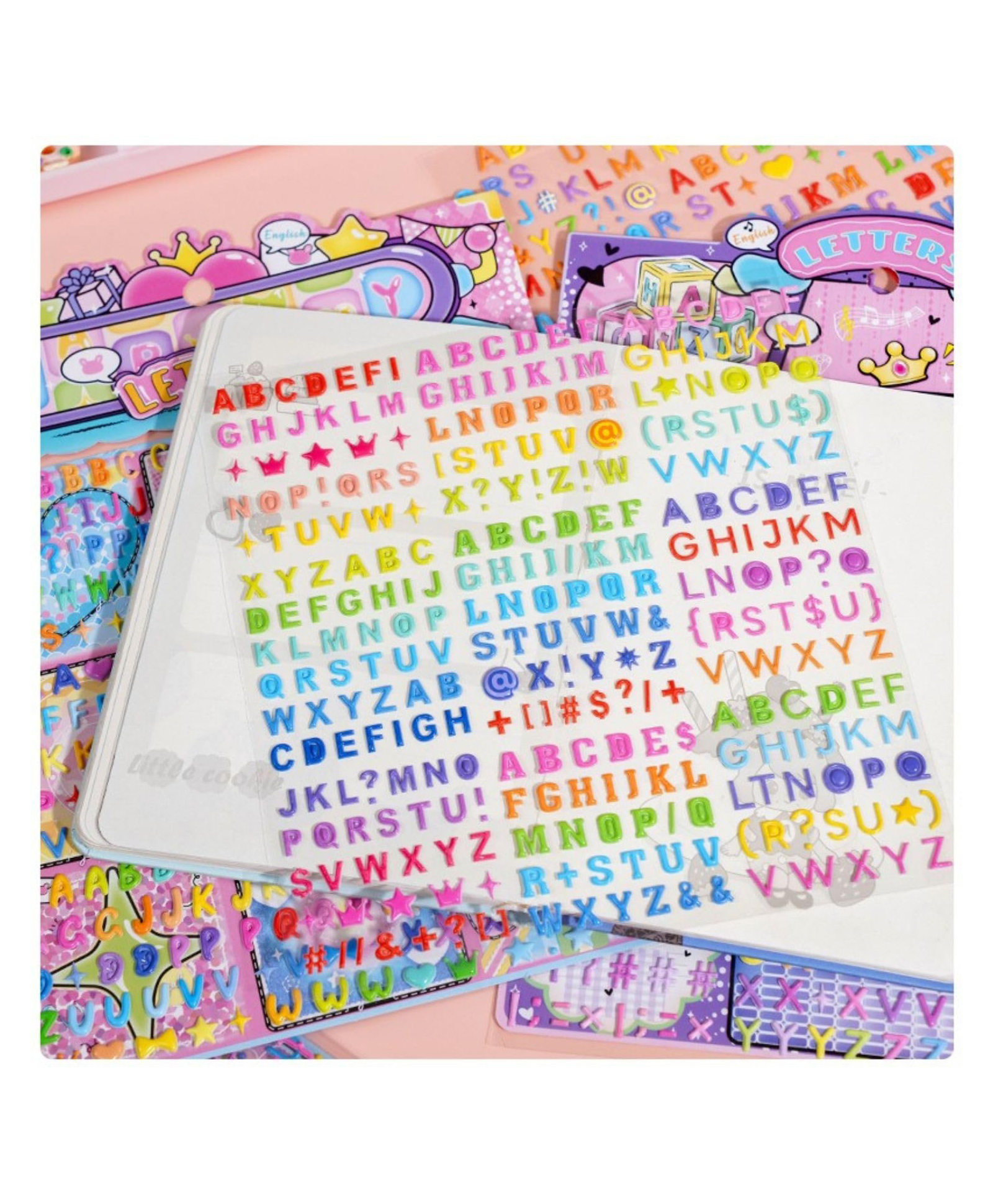 FunBlast Colorful Alphabet Letter Decoration Stickers for Kids - 2 Sheets/550+ Stickers (Multicolor)-image-14