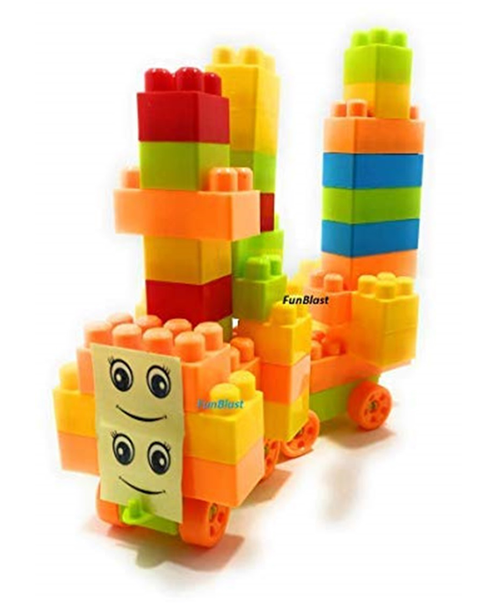 FunBlast Building Blocks Toy for Kids with Wheel - 46 Pcs Building Blocks (Multicolor)-picture-19