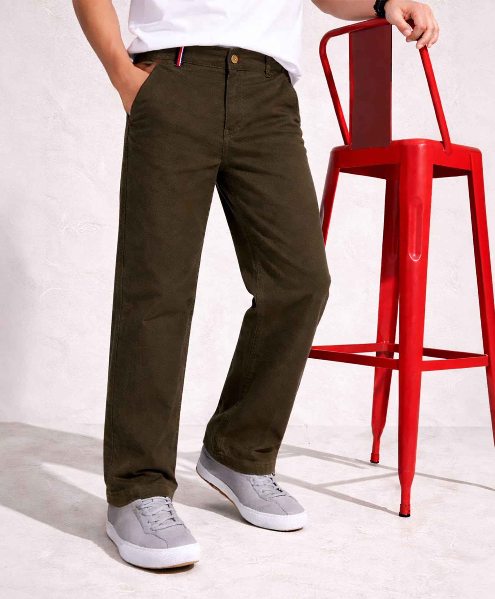 PURPLE UNITED KIDS Cotton Woven Solid Trousers - Olive Green-picture-27