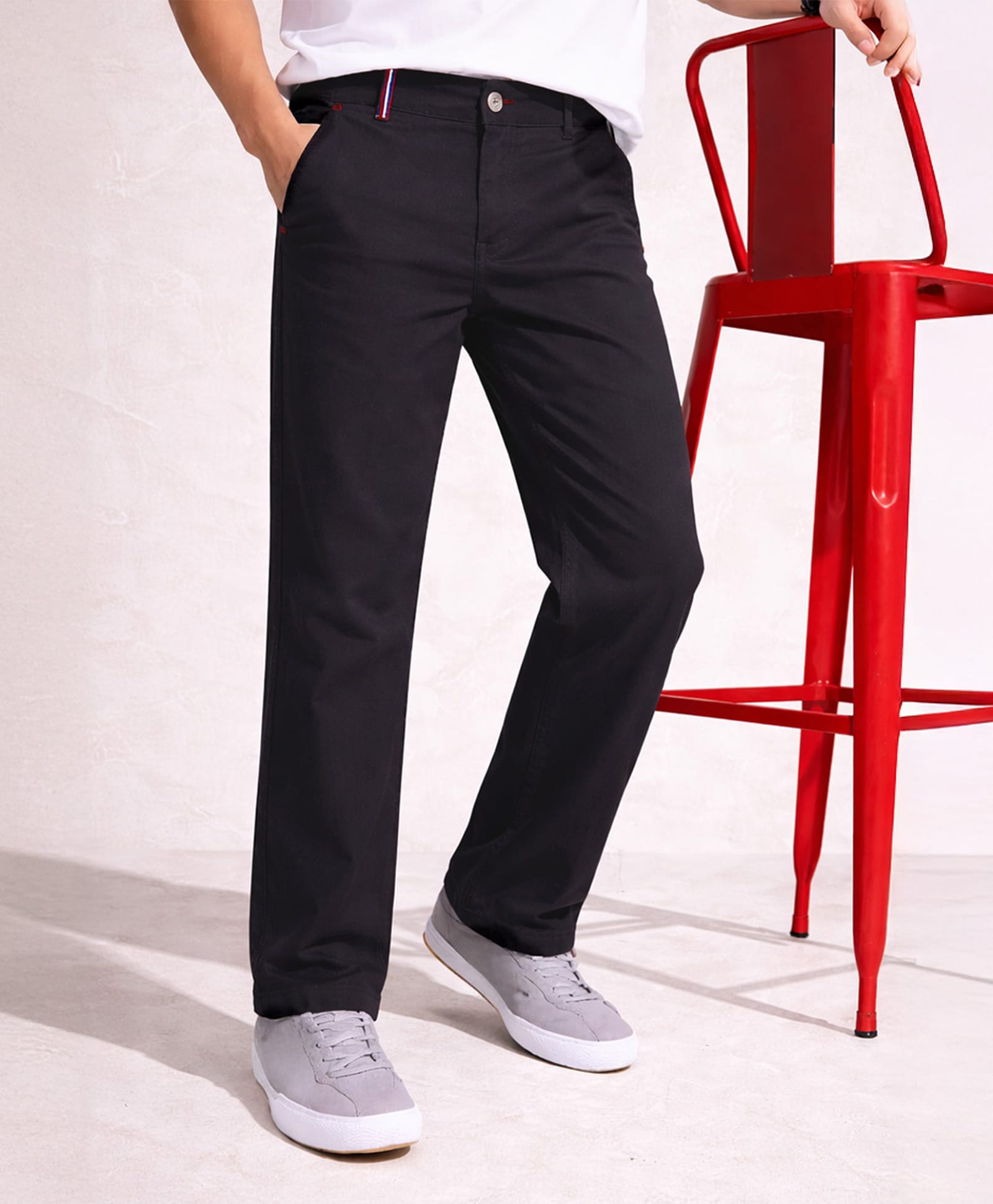 PURPLE UNITED KIDS Cotton Woven Solid Trousers - Navy Blue-picture-13