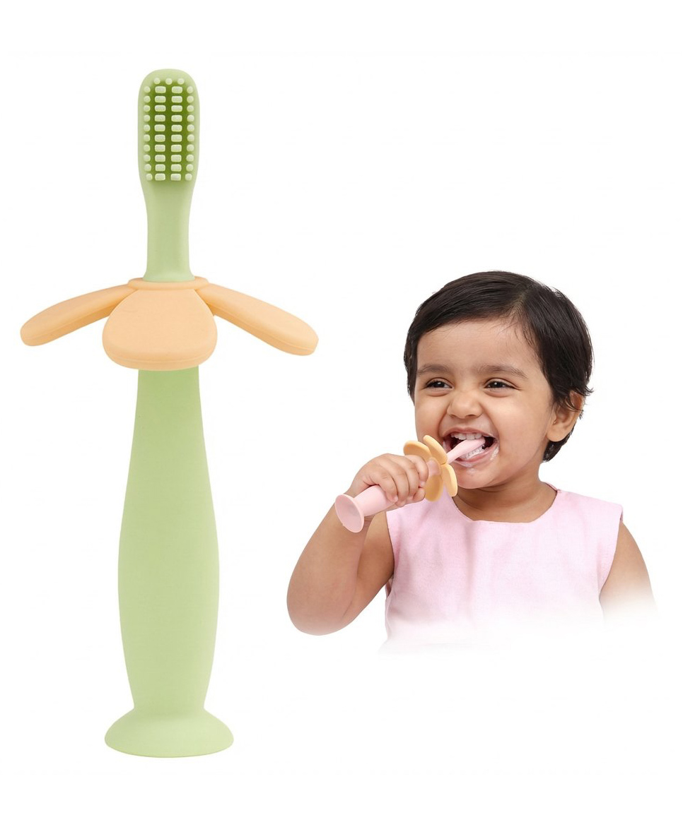 Tony Stark Silicone Baby Teether Toothbrush for Teething Gums, Soft Teething Brush with Textured Surface for Infants and Babies, Food Grade Silicone, Green-image-30