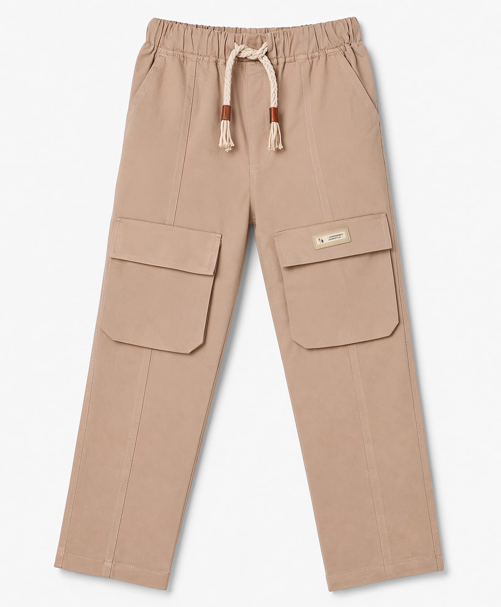Spark Cotton Woven Full Length Cut N Sew Trouser With Pockets & Patch - Beige-picture-18