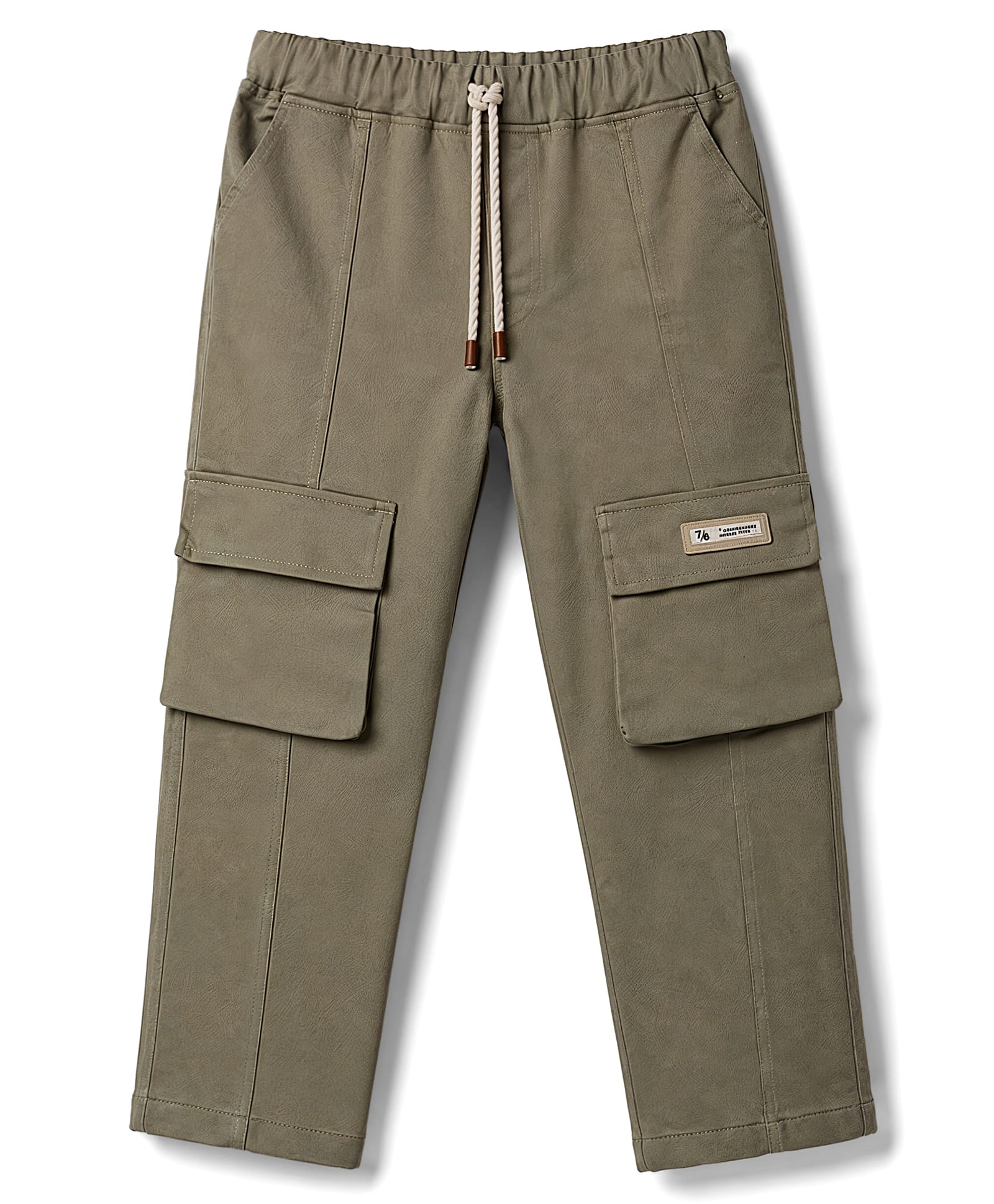 Spark 100% Cotton Woven Full Length Cut N Sew Trouser With Cargo Pockets & Patch - Olive Green-picture-33