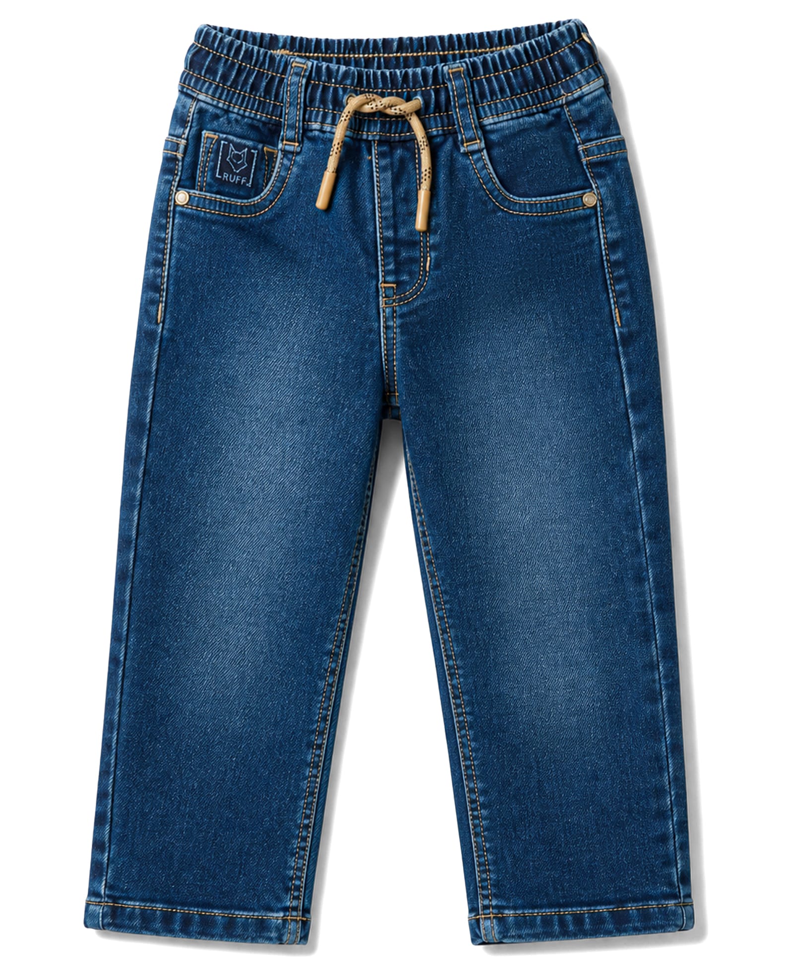Ruff Denim Full Length Washed Jeans - Navy Blue-picture-21