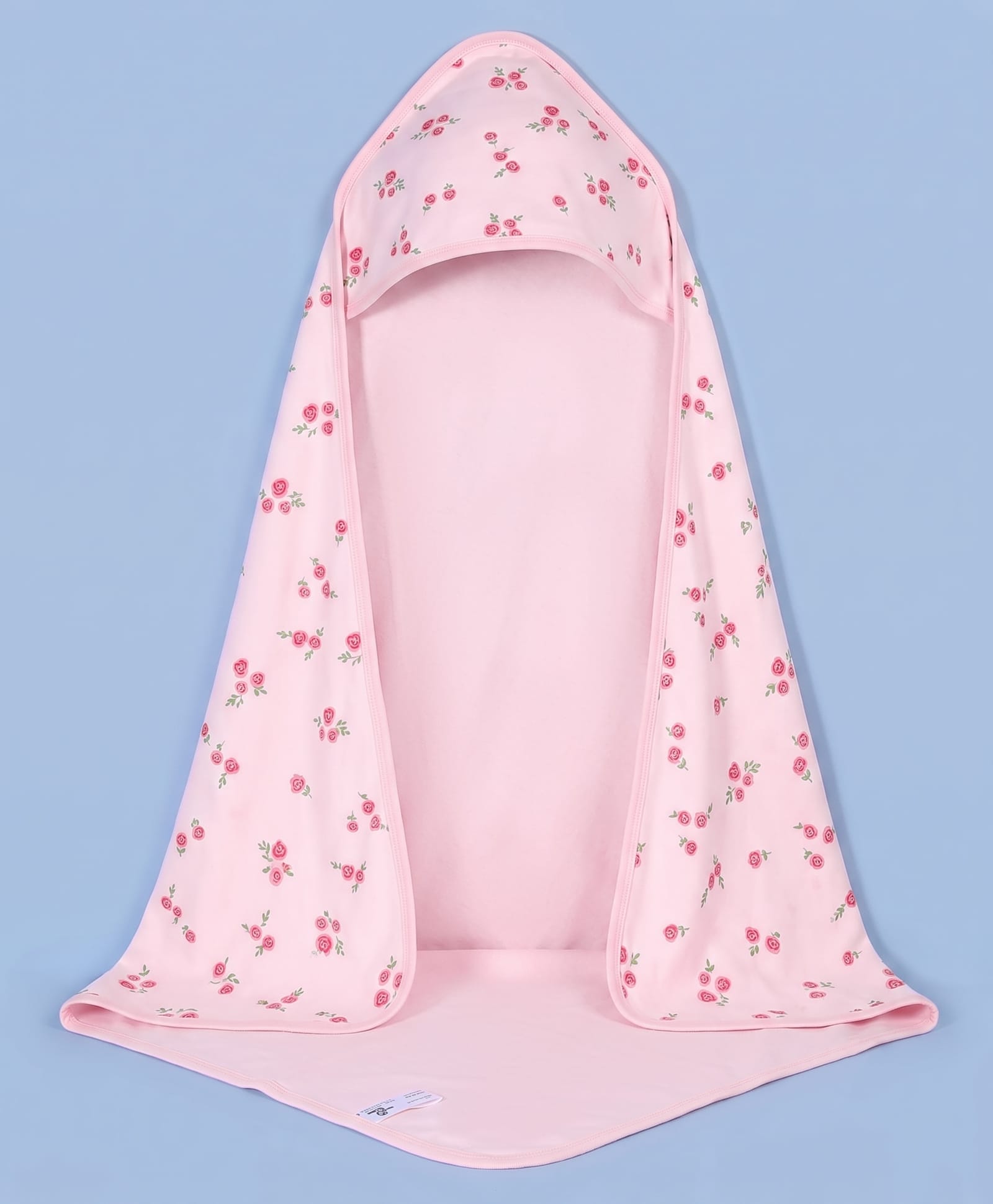 Doodle Poodle 100% Cotton Interlock Knit Hooded Floral Printed Bath Towel L 83 x B 82 cm - Pink-image-25