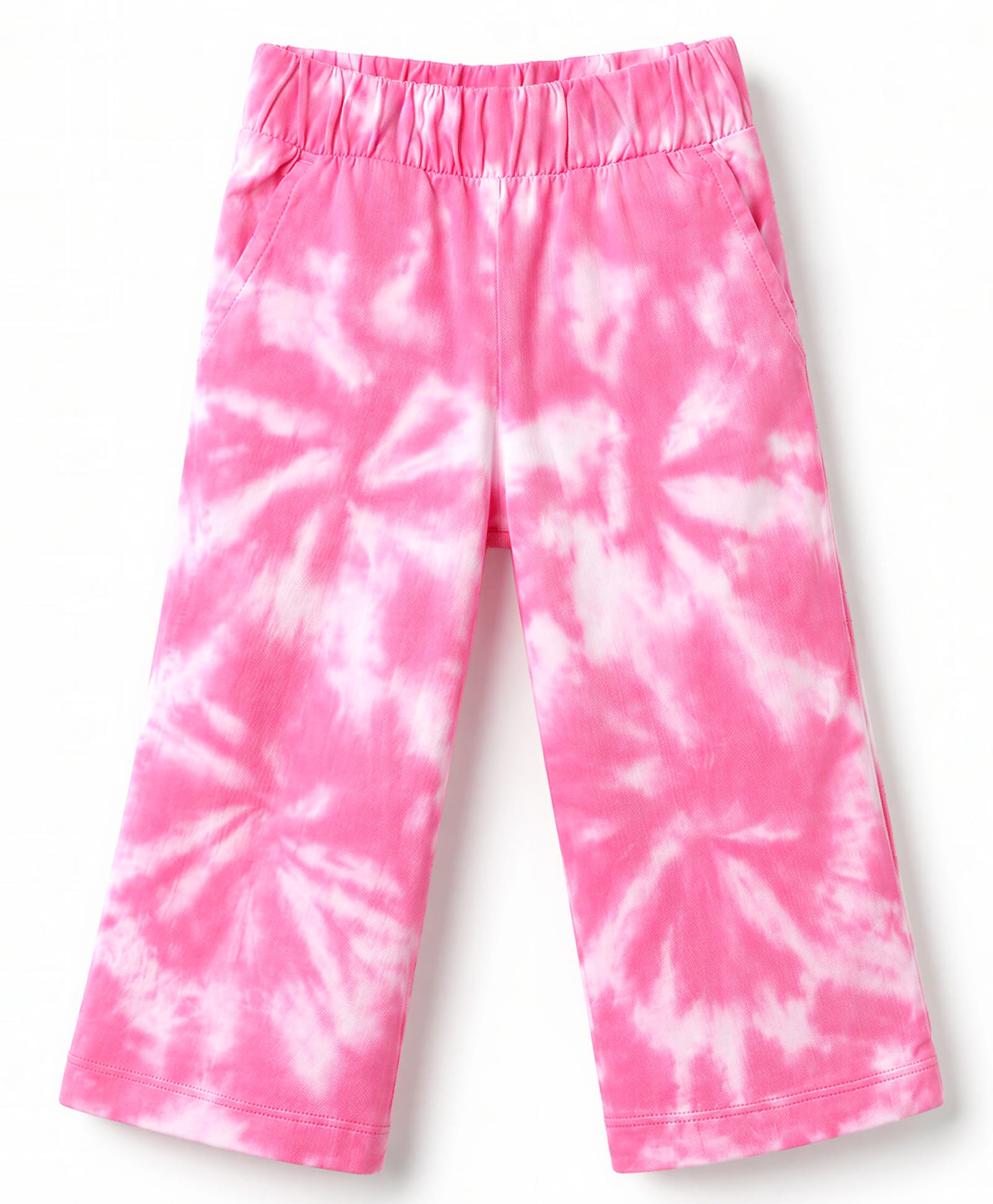 UCB Cotton Knit Full Length Tie Dye Printed Culotte -Neon Pink-picture-10