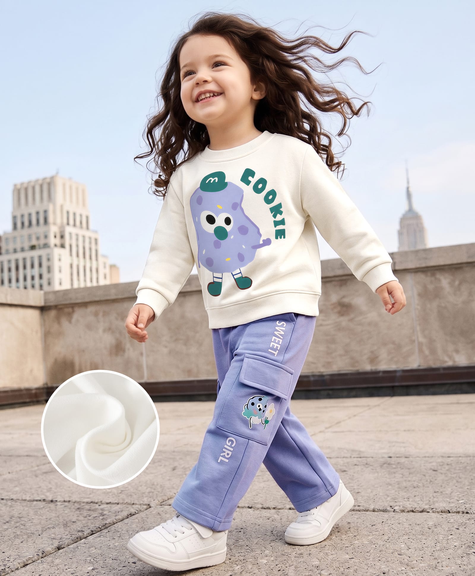 Mark & Mia Full Sleeves Text Printed Winter Wear Suit - White & Blue-image-43