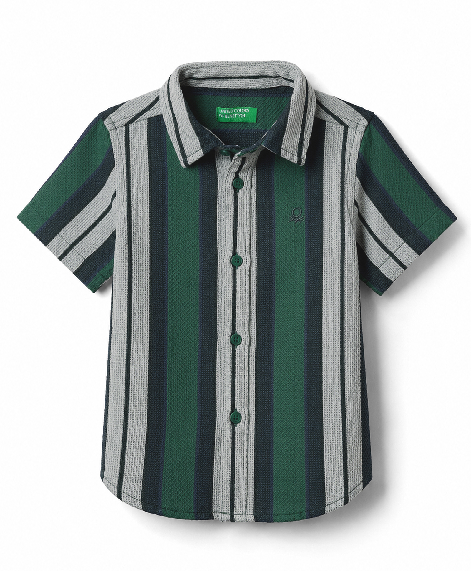 UCB Woven Half Sleeves Striped Shirt - Green-picture-33