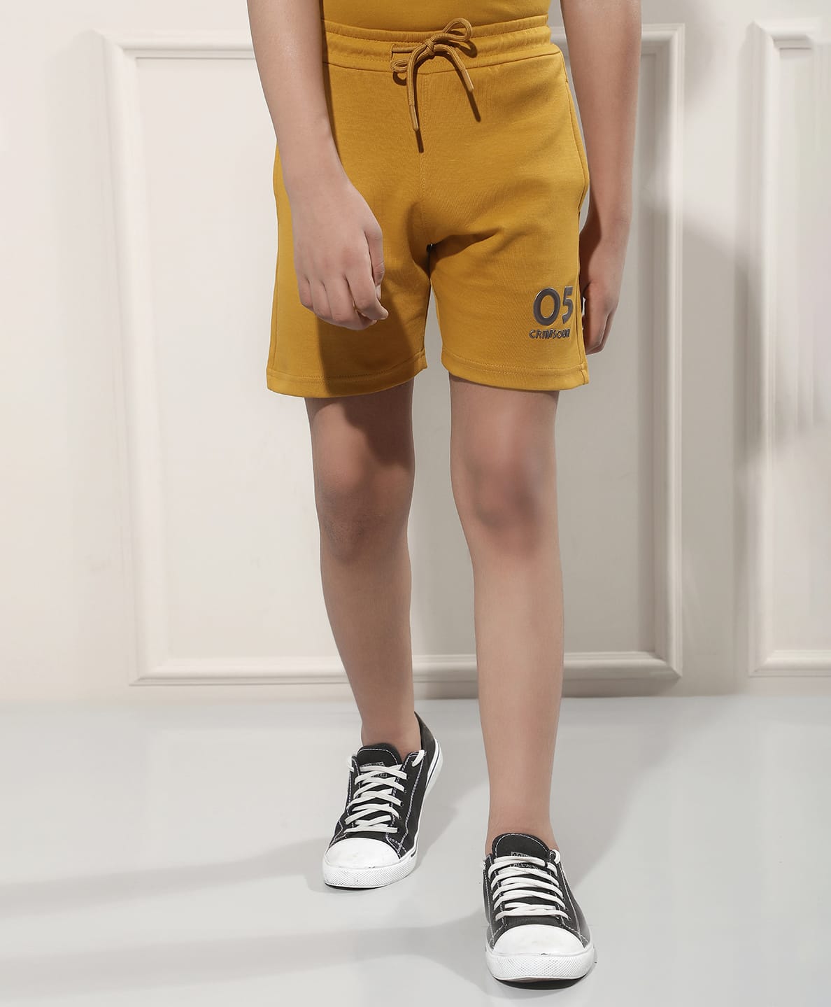CRIMSOUNE CLUB Cotton Woven 05 Numerical Printed Shorts - Mustard-picture-17