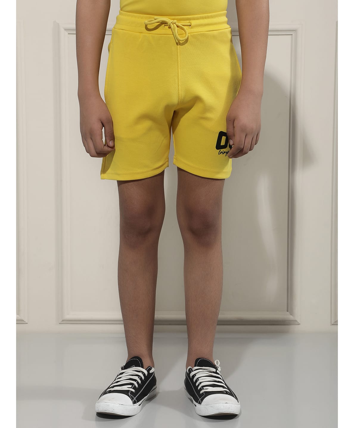CRIMSOUNE CLUB Cotton Woven Numerical Printed Shorts - Yellow-picture-26