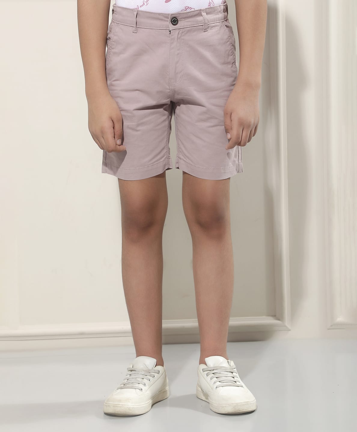CRIMSOUNE CLUB Cotton Woven Solid Shorts - Pink-picture-40