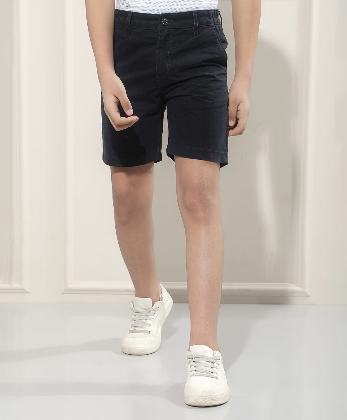 CRIMSOUNE CLUB Cotton Woven Solid Shorts - Navy Blue-picture-42