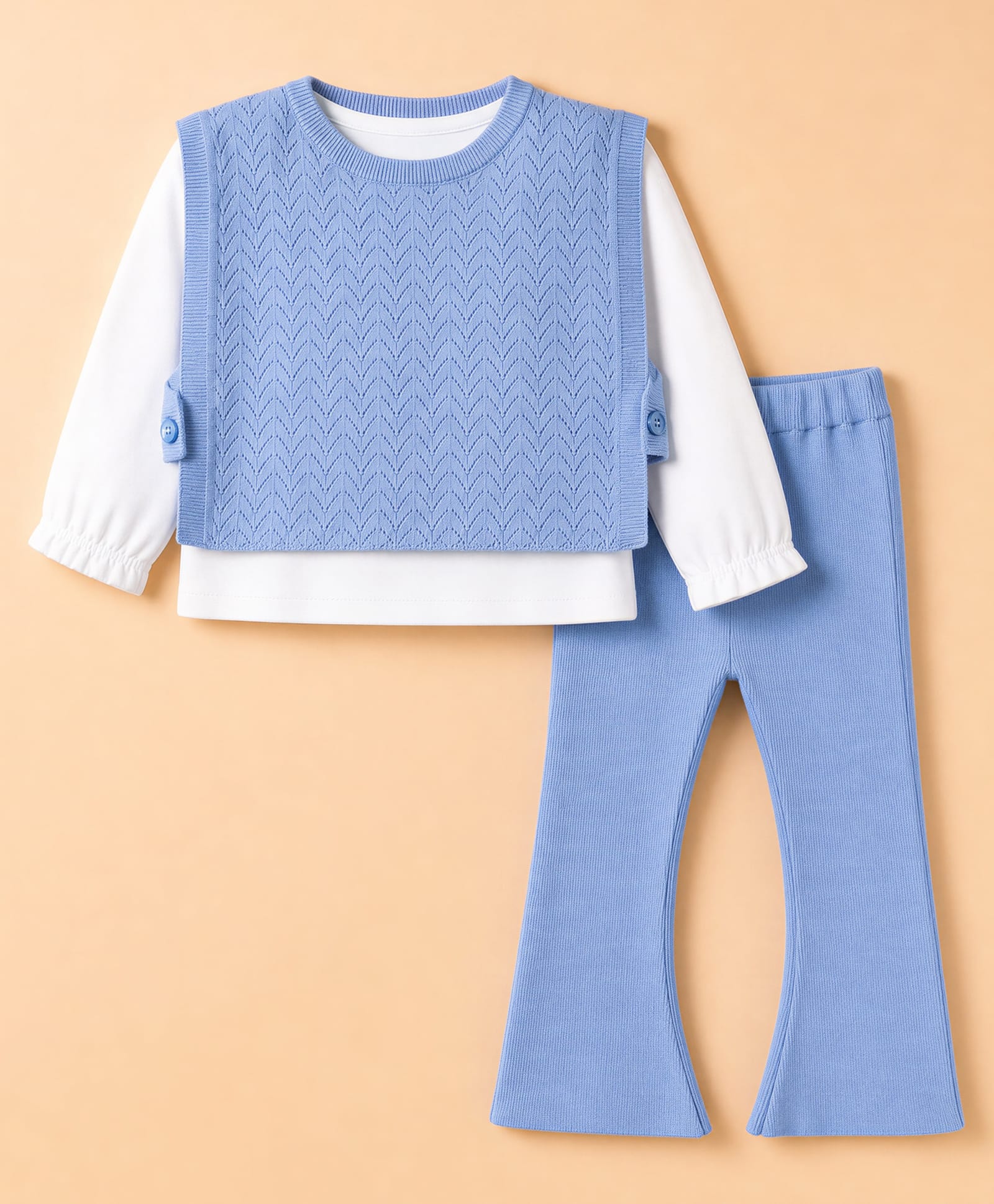ToffyHouse Knit Full Sleeves Winter Wear Suit - Blue-image-40