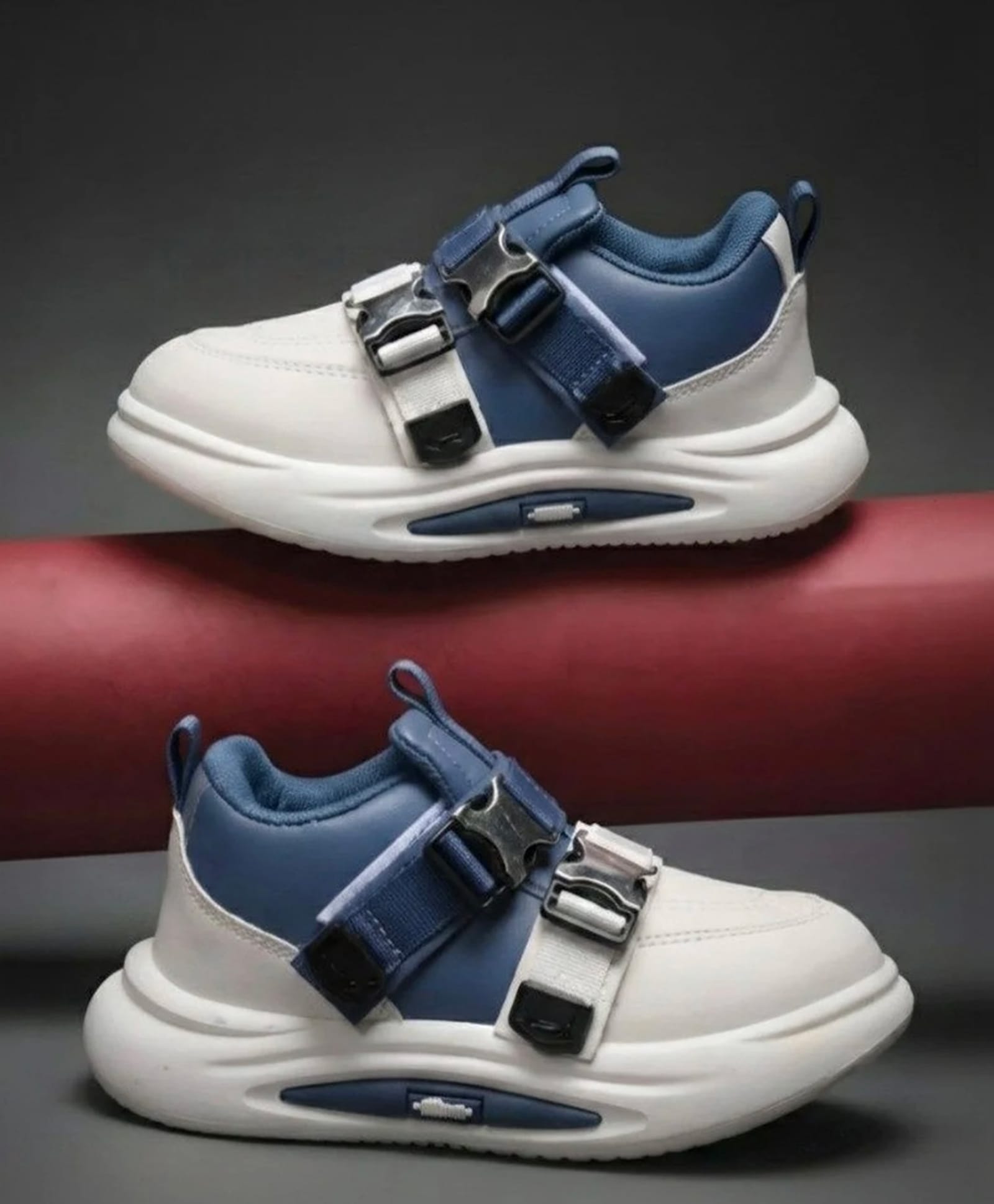 FEETWELL SHOES Colour Blocked Buckle Closure Shoes - Blue-picture-30