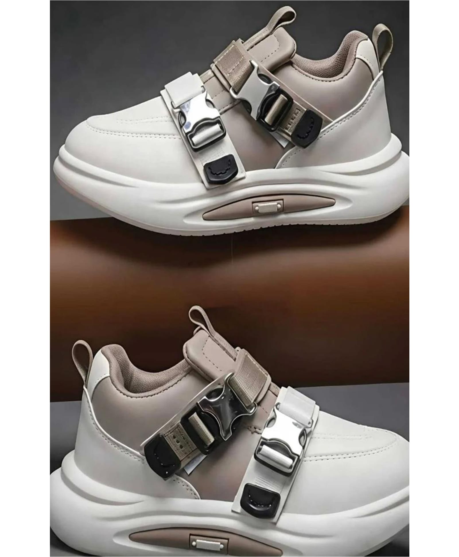 FEETWELL SHOES Colour Blocked Buckle Closure Shoes - Brown-picture-24