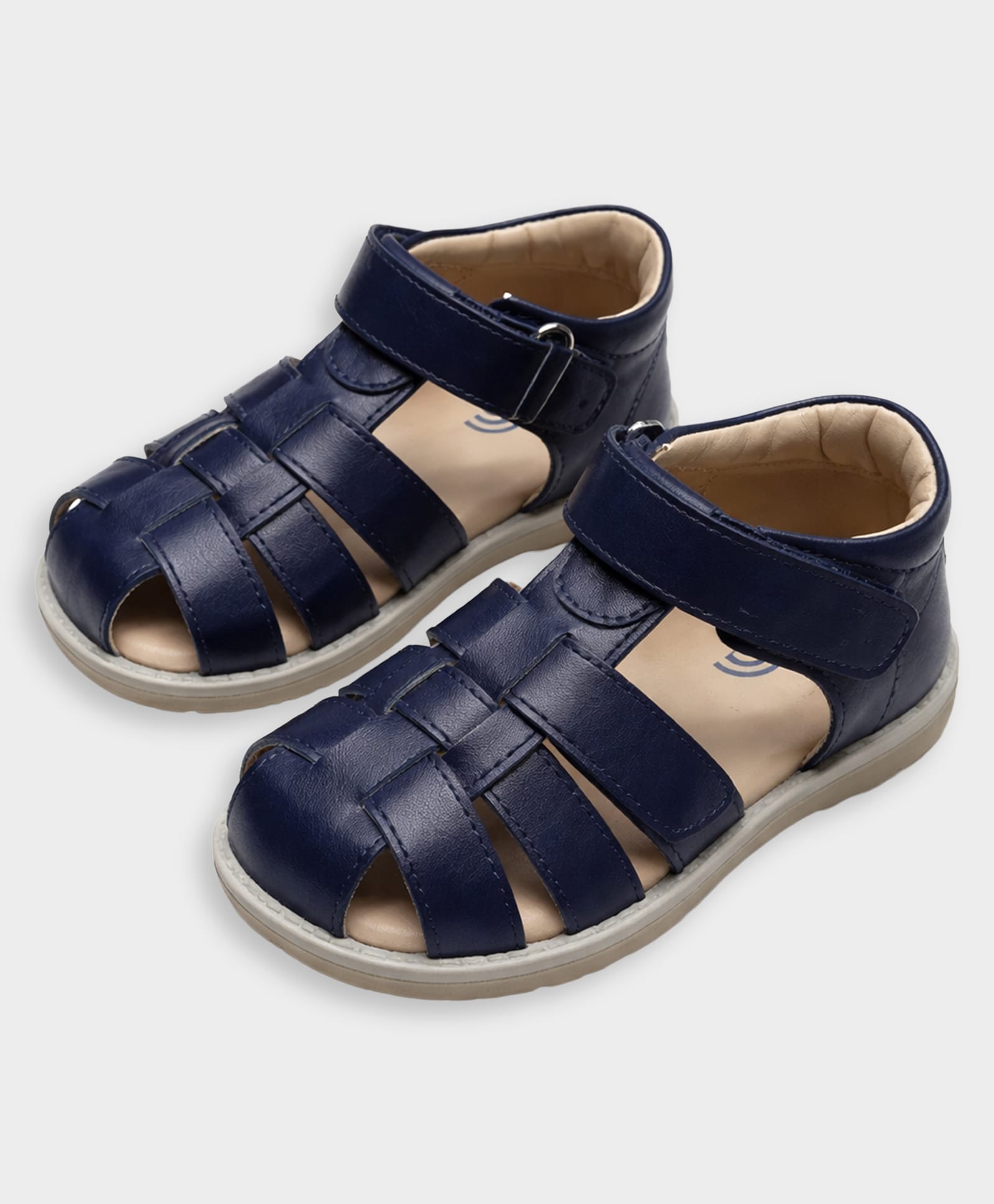 Mi Arcus Solid Strap Detailed Velcro Closure Sandals - Blue-image-48