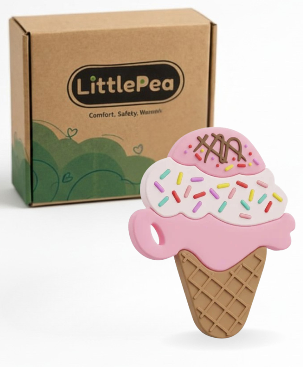 Little Pea Ice cream Shape Teether - Pink-picture-15