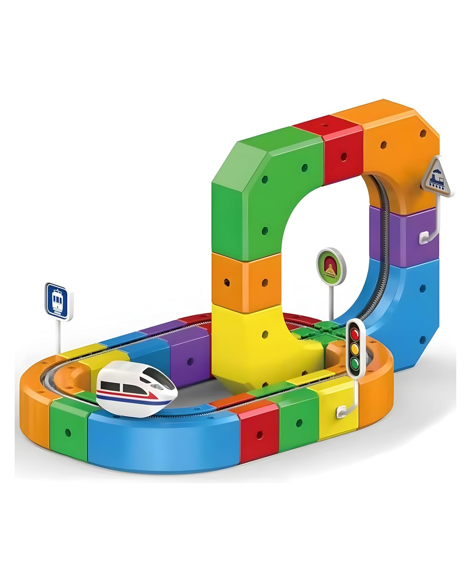 FUNVERSE Electric Train Set, 3D Infinity Track with Flexible Tracks for Kids, Cube Trackss Train- DIY Railroad Block Toys, 51PCS Anti Gravity Race Tracksss with Car, STEM Educational Building Toy-picture-11