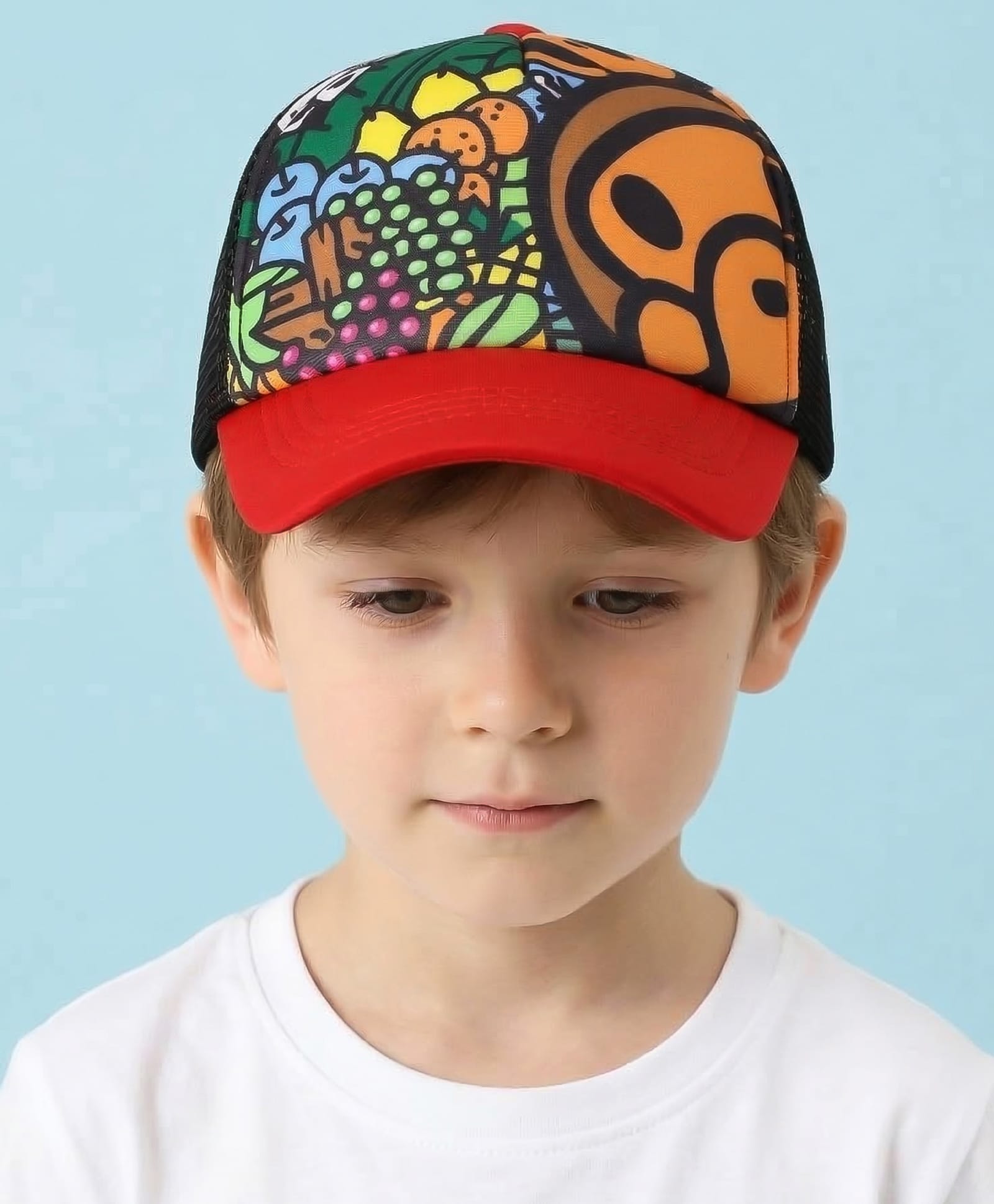 Vritraz Woven Cartoon Printed Baseball Cap - Blue - Circumference 52-56 Cm-image-10